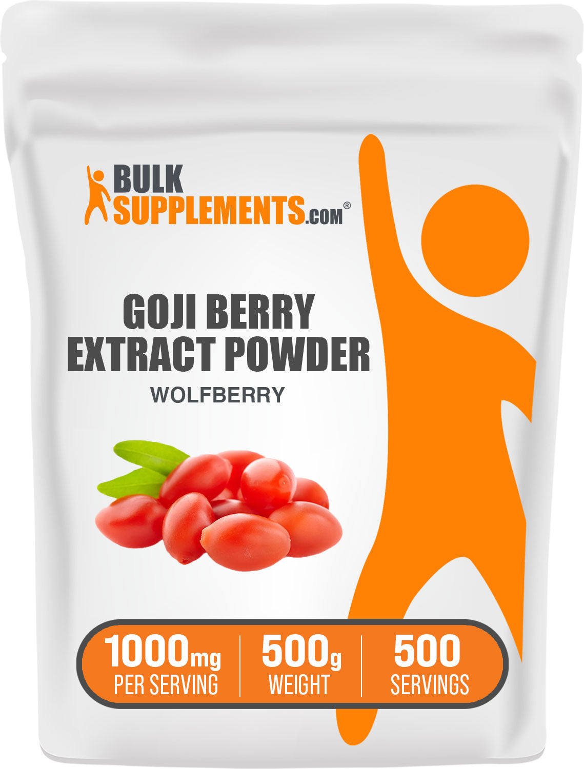 BulkSupplements.com Goji Berry Extract Powder Wolfberry 500g bag
