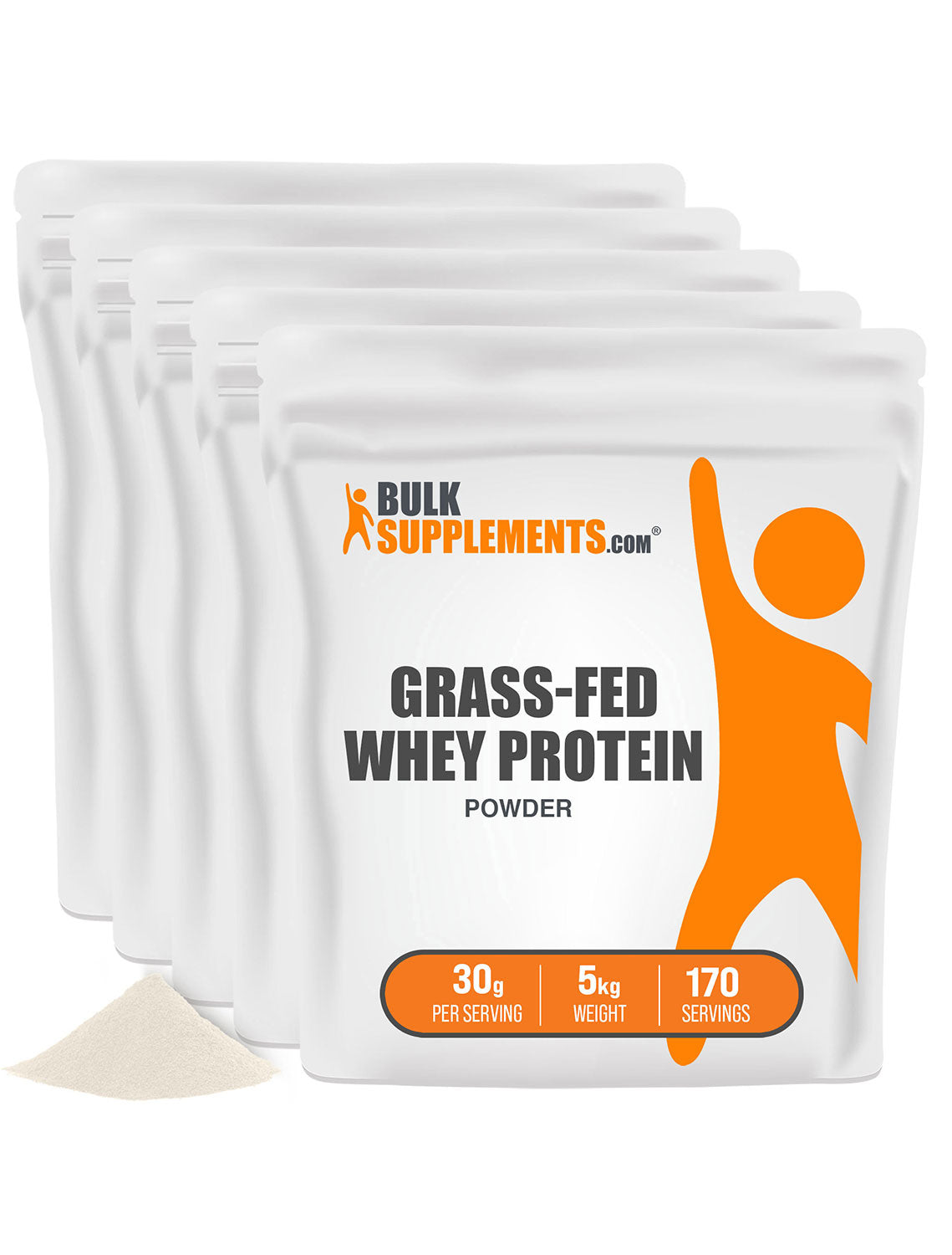 BulkSupplements Grass-Fed Whey Protein Powder 5 Kilograms bags