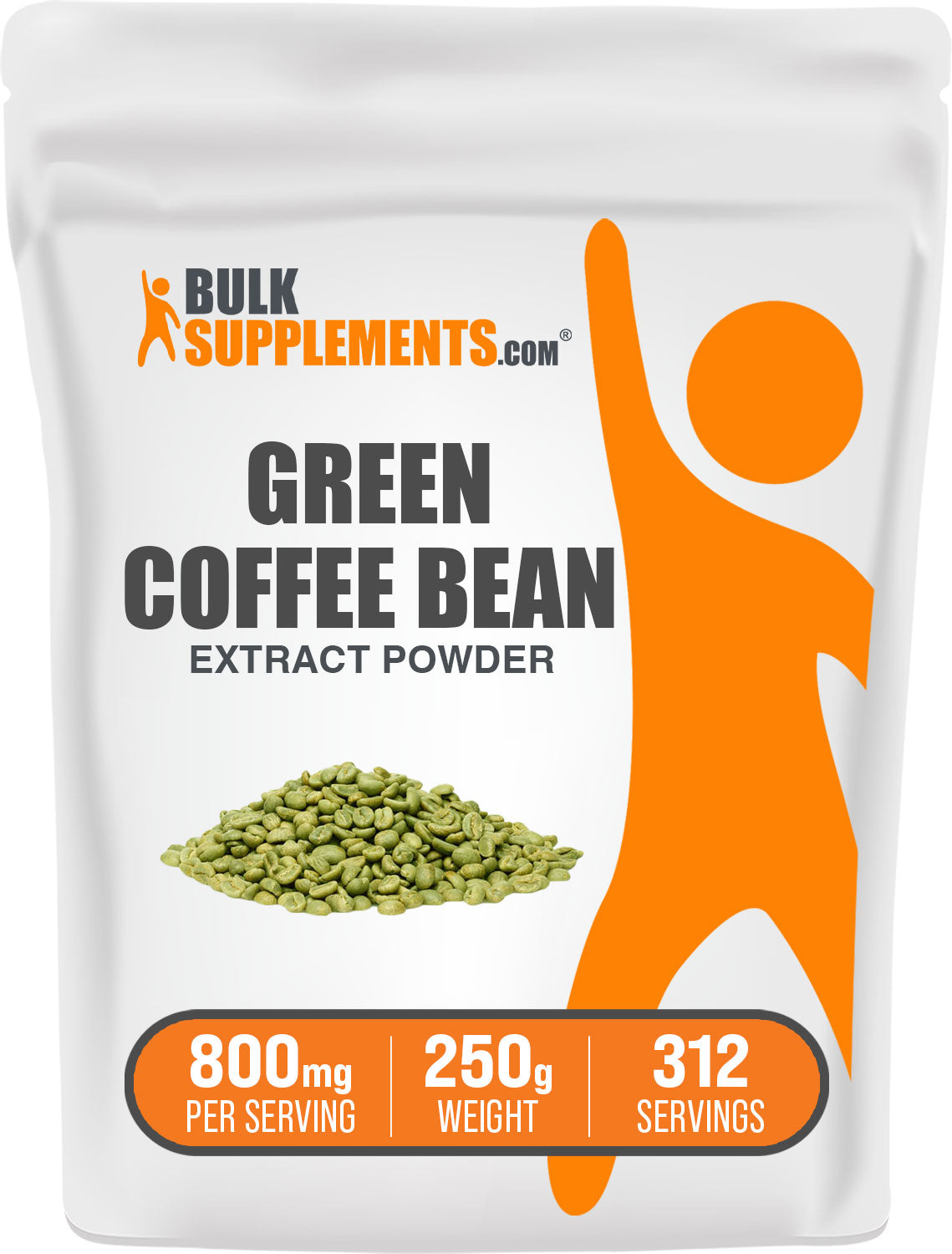 BulkSupplements.com Green Coffee Bean Extract Powder 250g bag