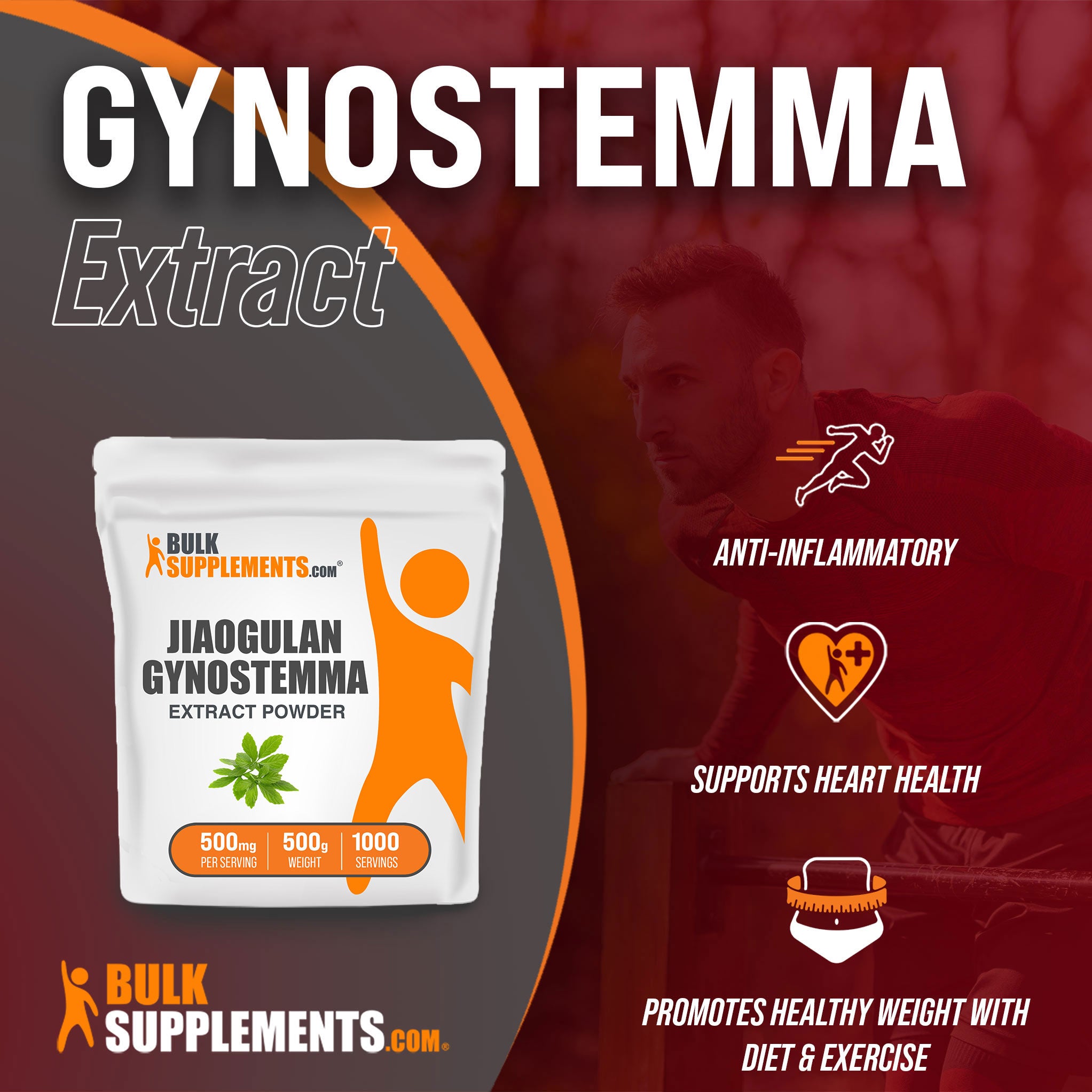 Benefits of Gynostemma Extract; anti-inflammatory, supports heart health, promotes healthy weight with diet and exercise