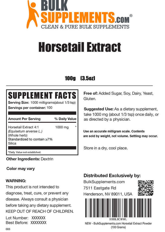 Horsetail Extract (Equisetum arvense) Powder Horsetail Supplement