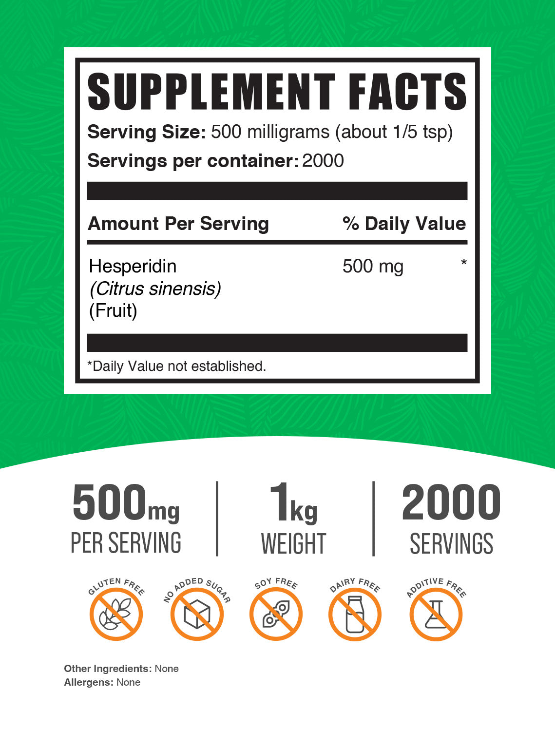 Hesperidin powder label 5kg