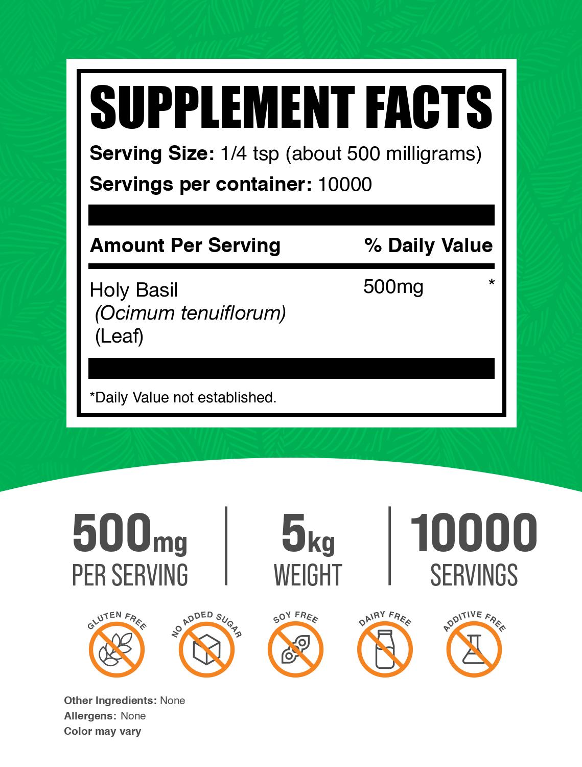 Holy Basil Powder 5kg Label