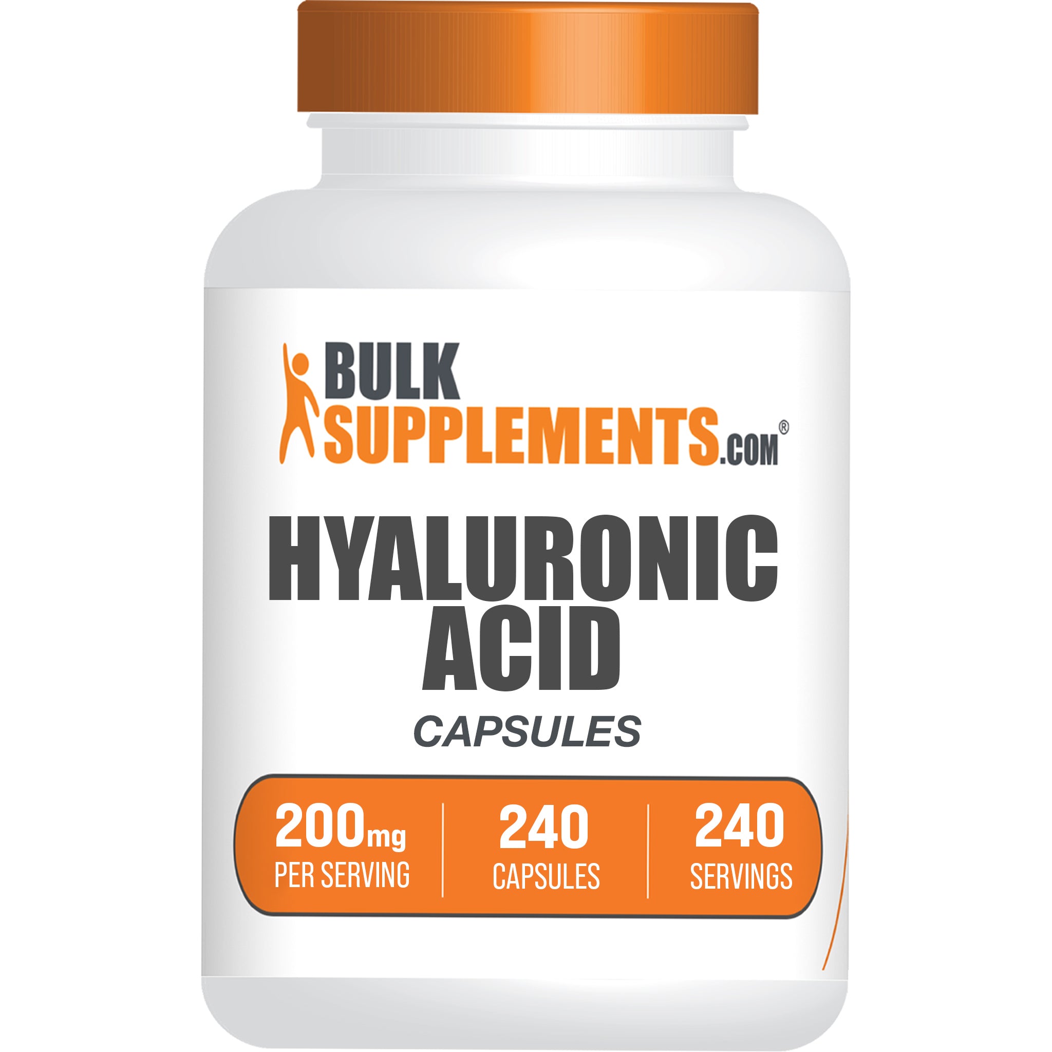 BulkSupplements.com Hyaluronic Acid Capsules 240 ct bottle