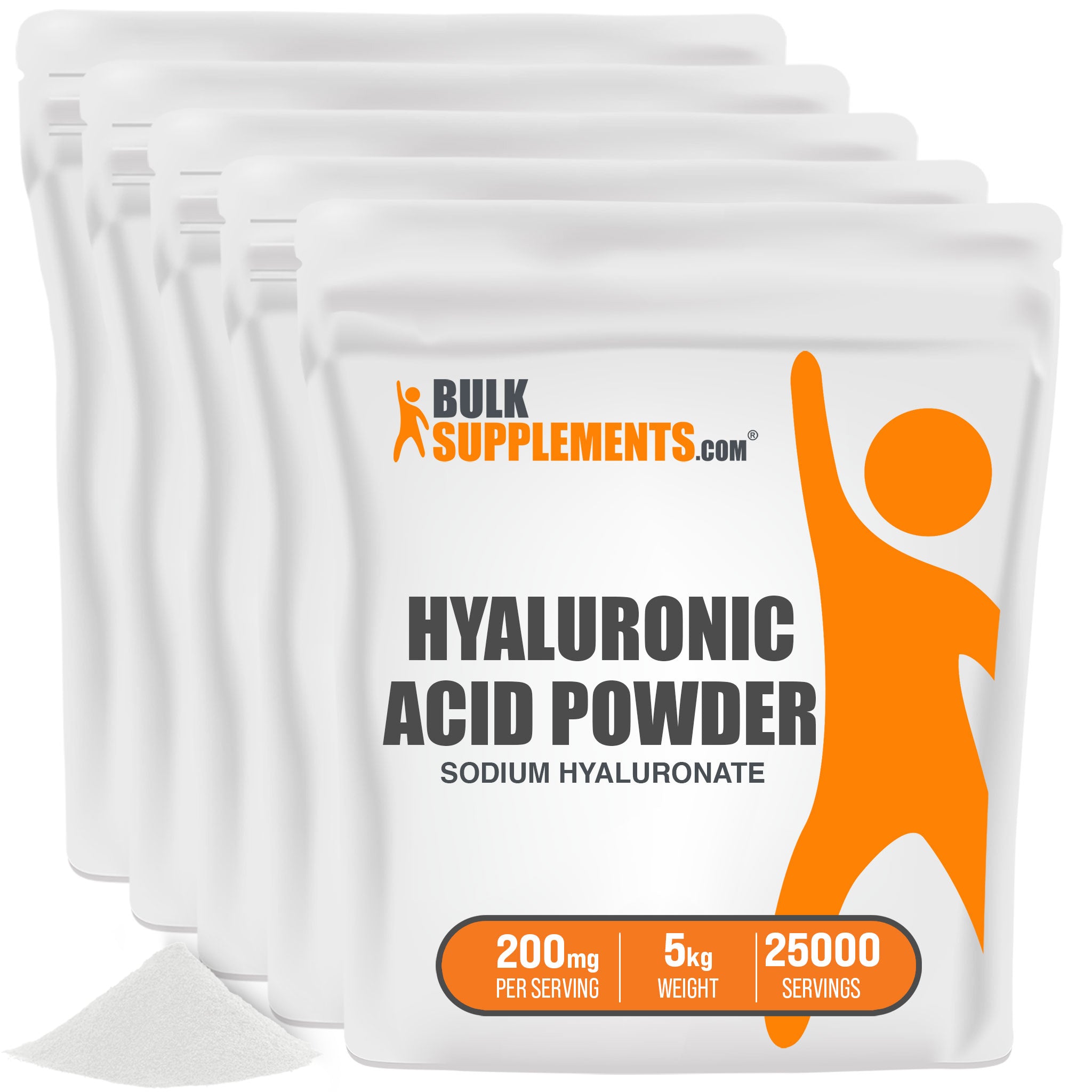 BulkSupplements Hyaluronic Acid Powder Sodium Hyaluronate 5kg bags