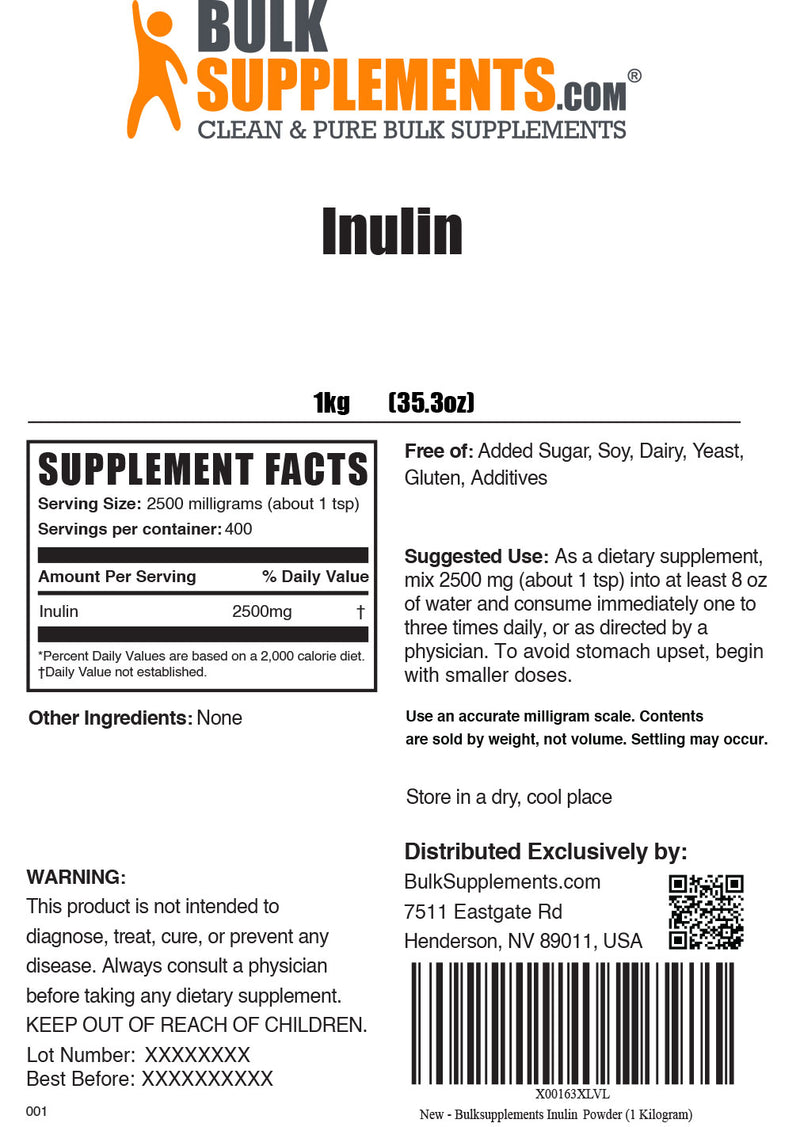 Inulin | Inulin (FOS) Powder | Fructooligosaccharide Supplement