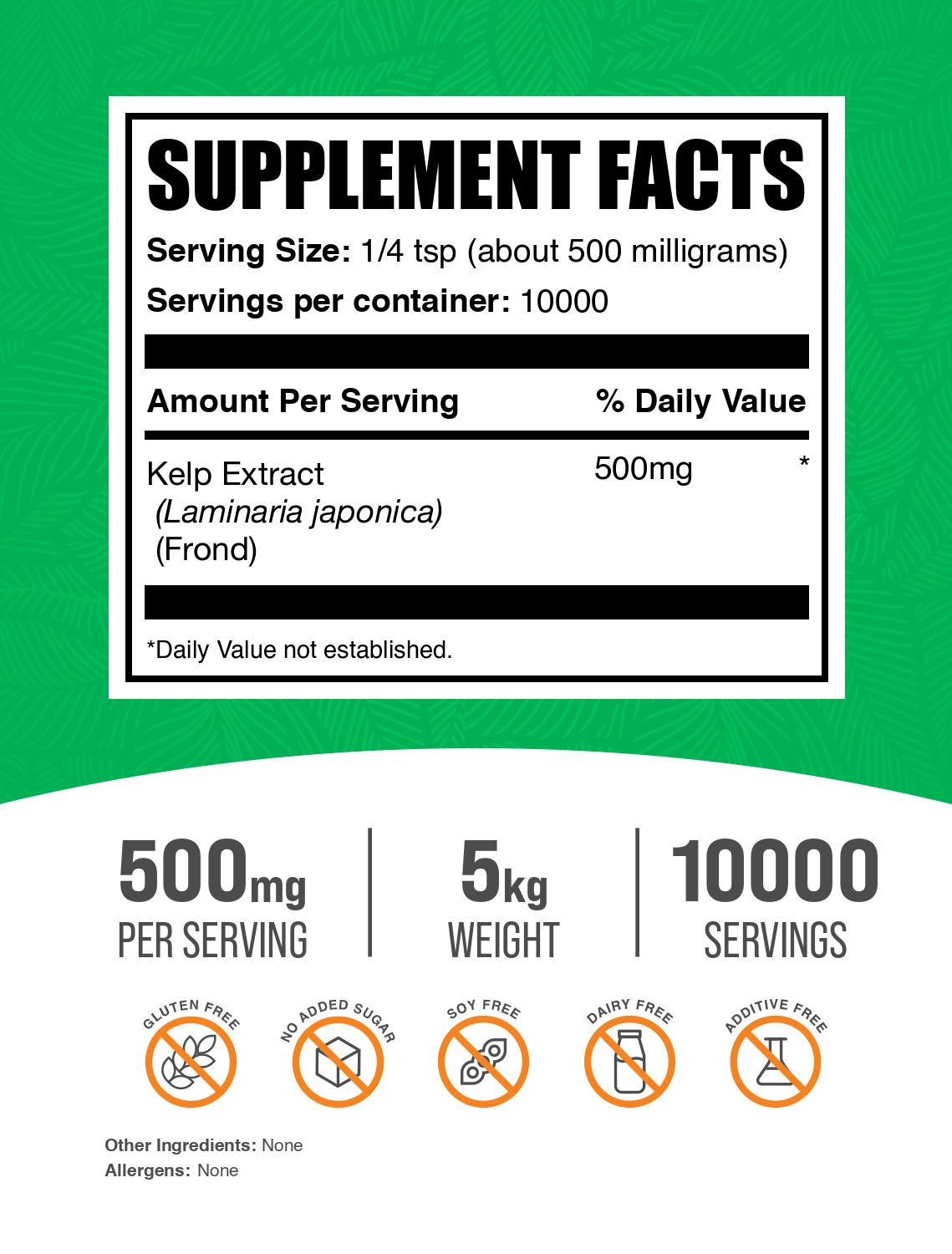 Kelp extract powder label 5kg