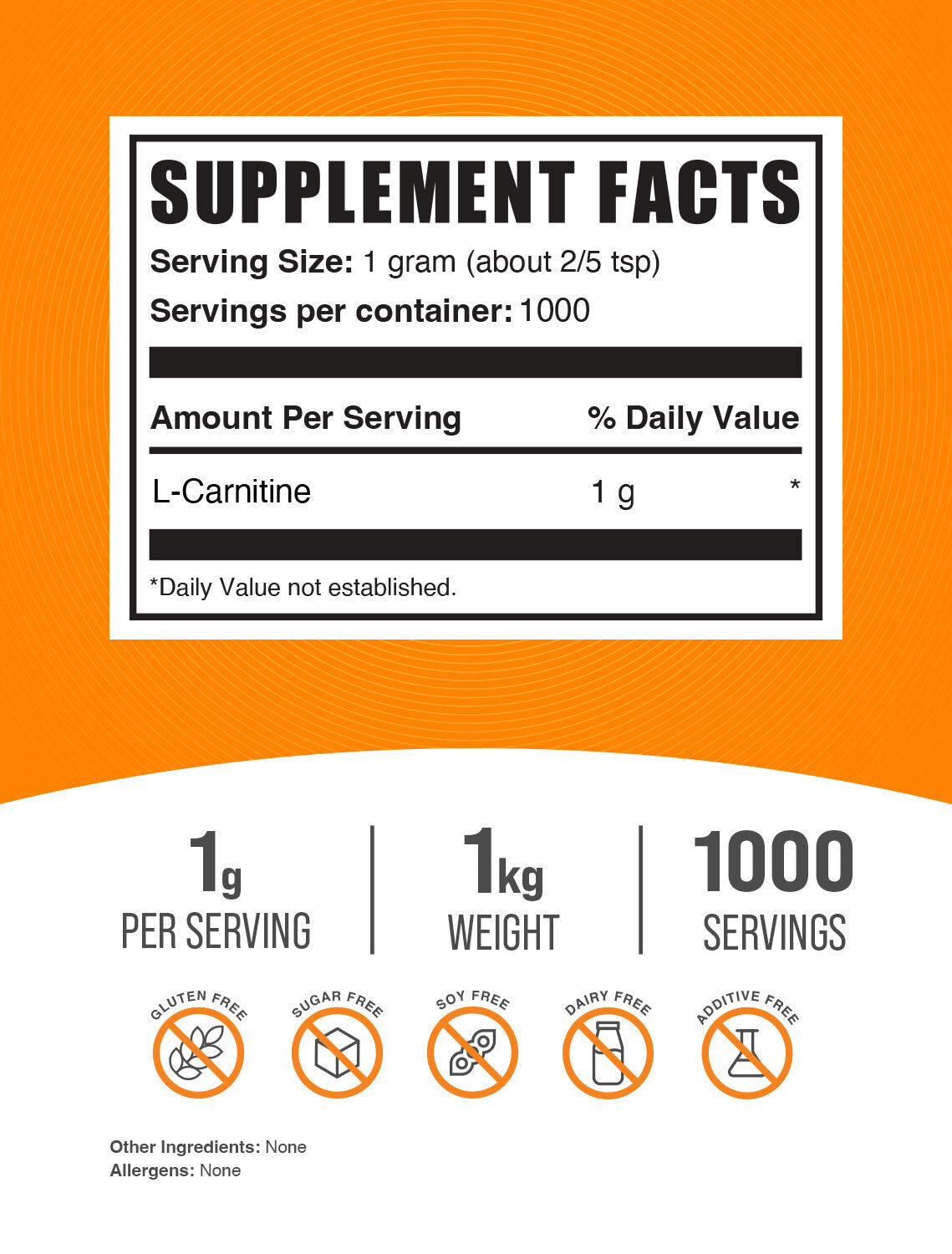 Supplement Facts L-Carnitine Powder