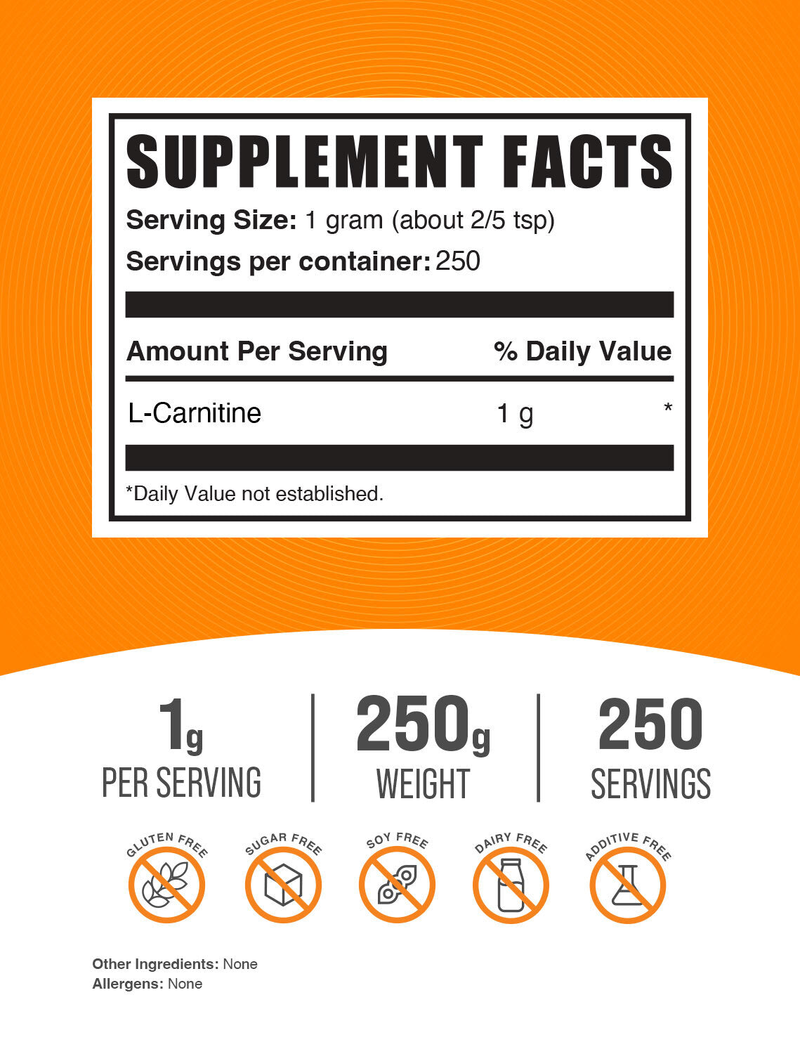 Supplement Facts L-Carnitine Powder