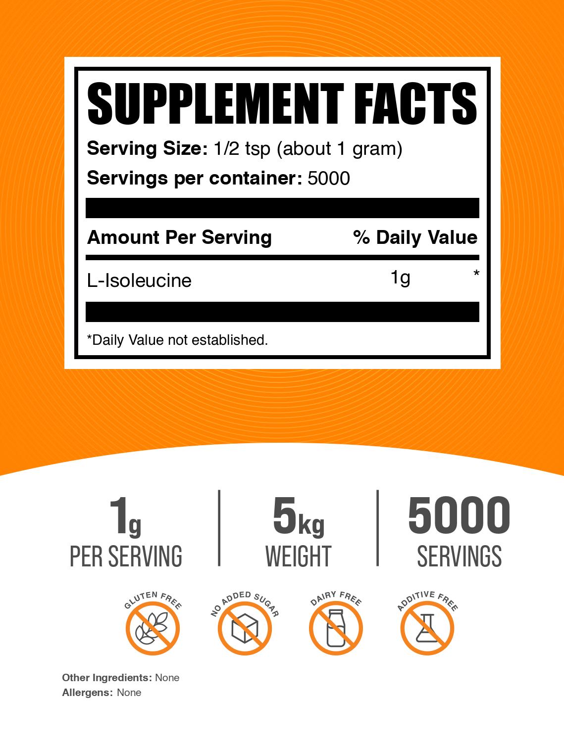L-Isoleucine powder label 5kg