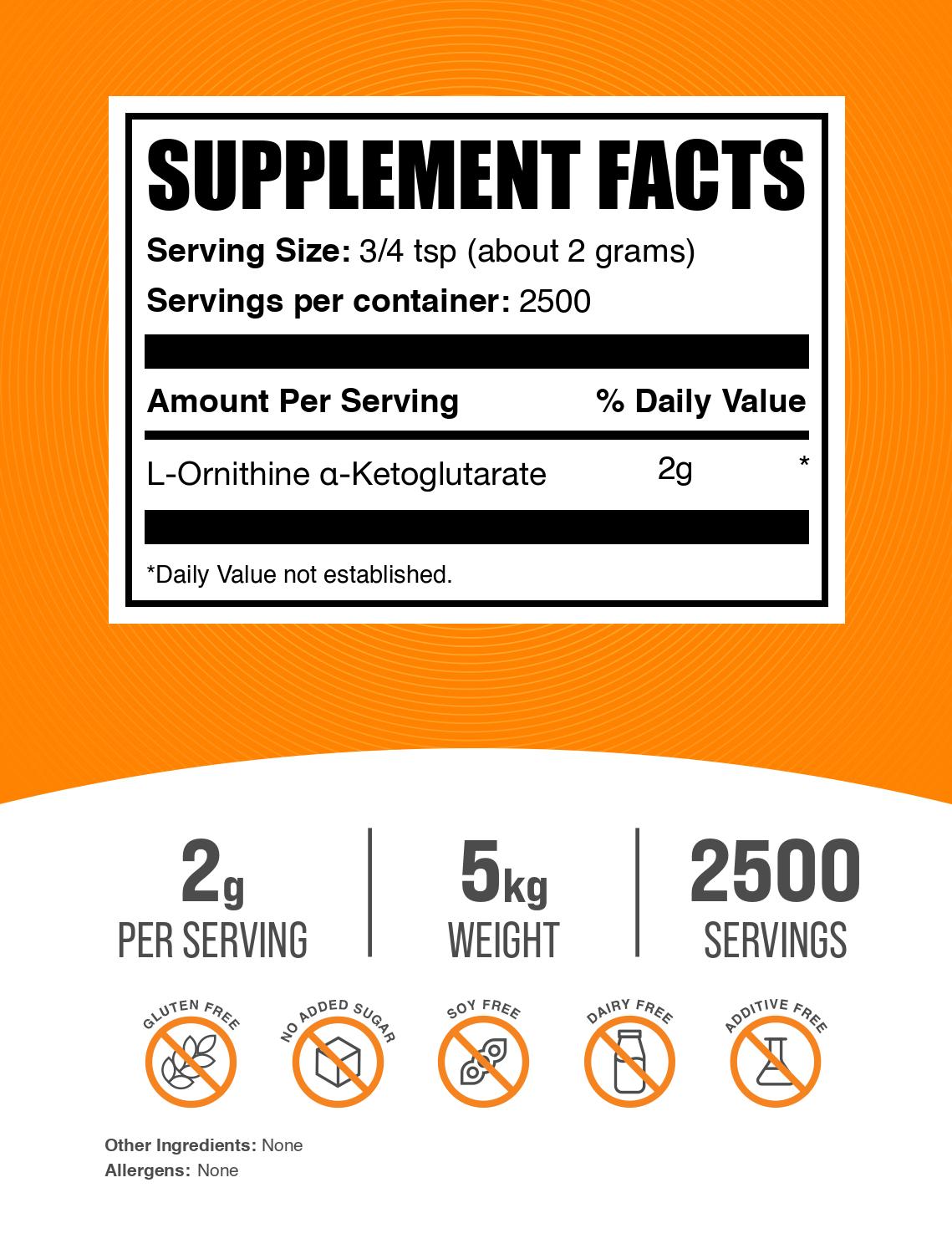 L-Ornithine a-Ketoglutarate (OKG) powder label 5kg