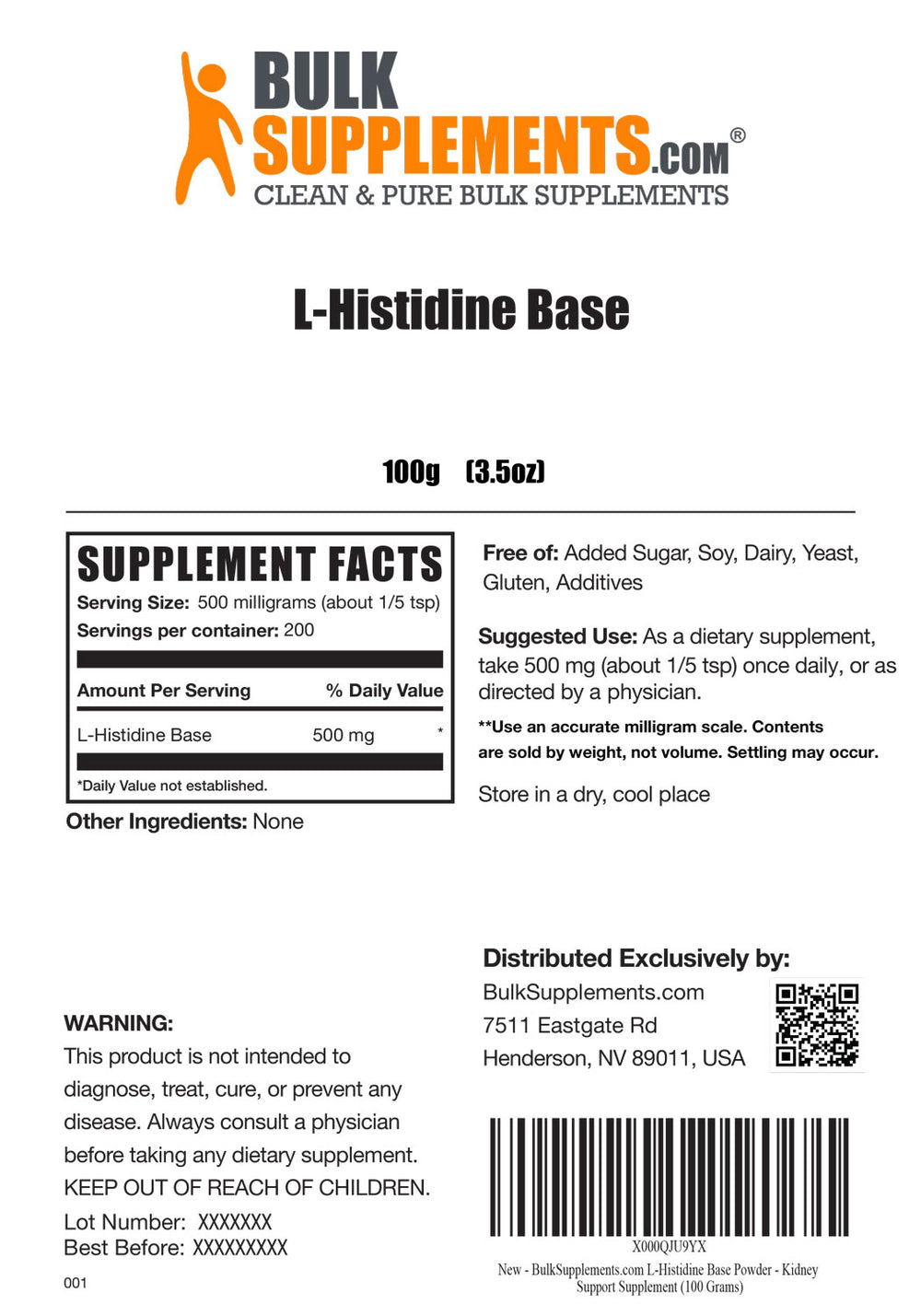 L-Histidine Powder - Power Your Health with L-Histidine Supplements