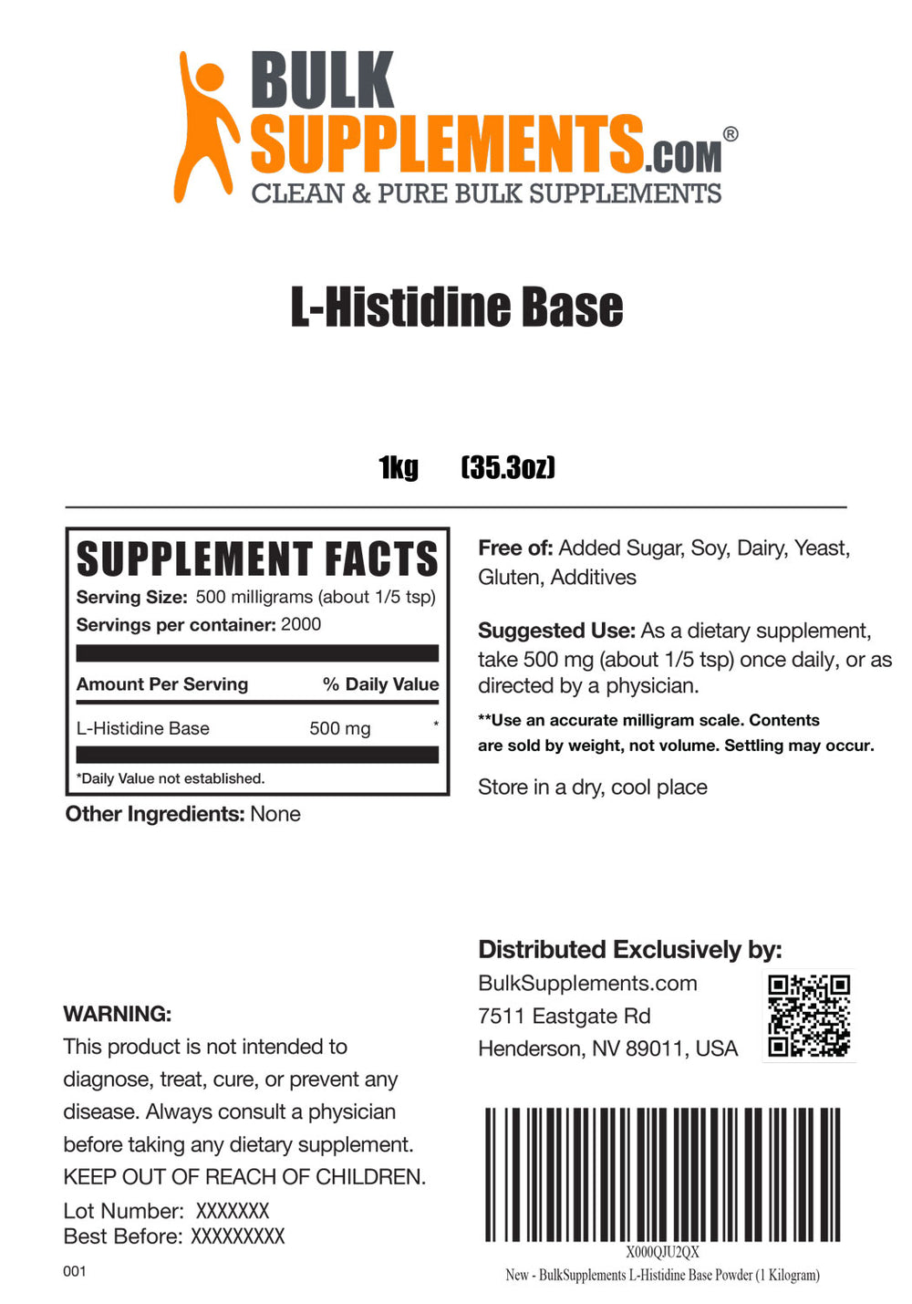 L-Histidine Powder - Power Your Health with L-Histidine Supplements