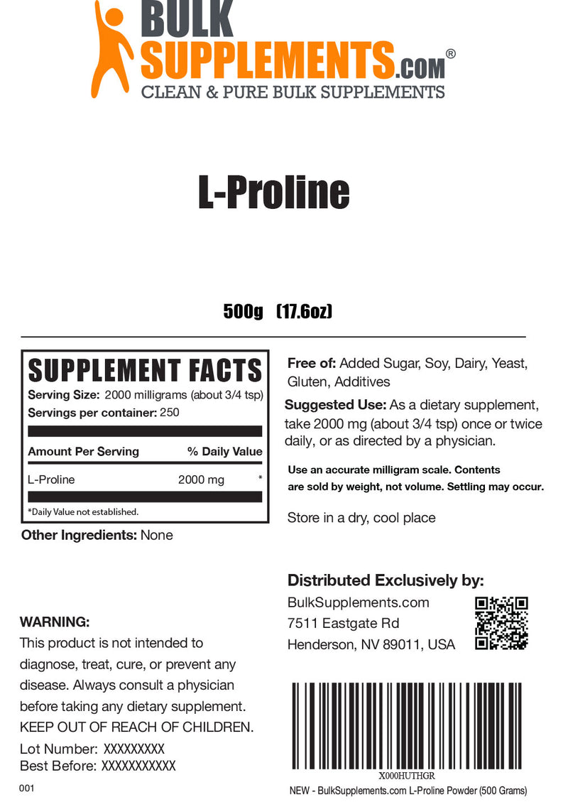 L-Proline Amino Acid Powder