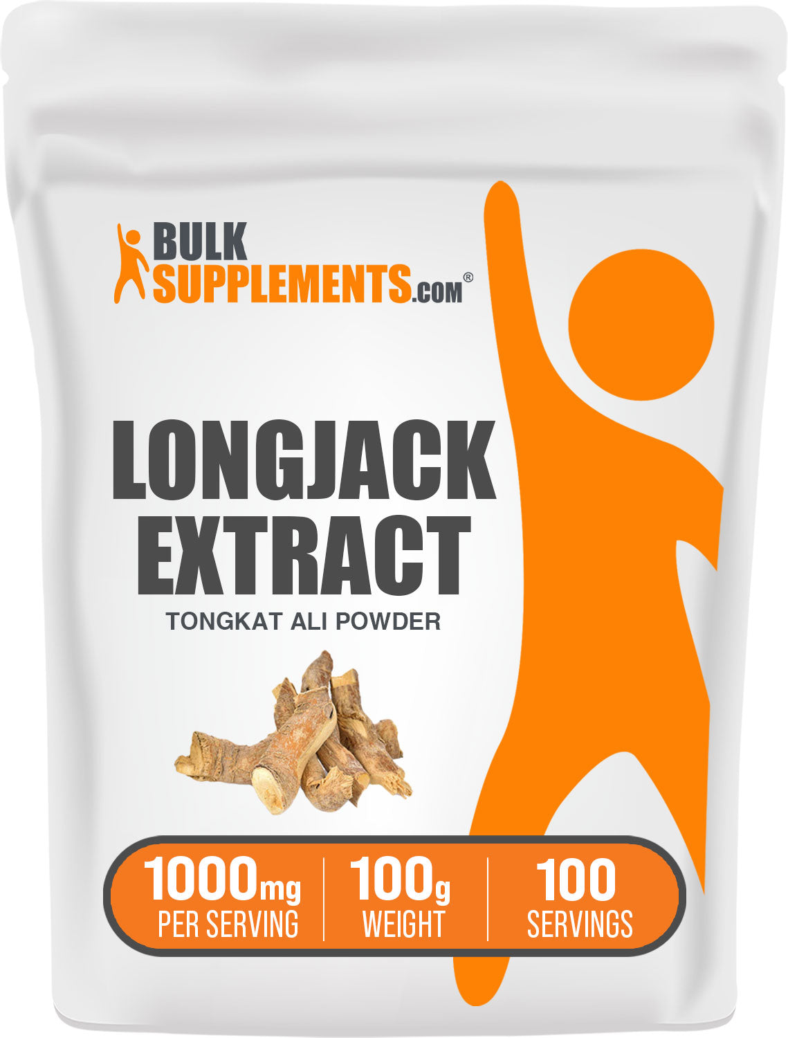 BulkSupplements.com Longjack Extract Tongkat Ali Powder 100g bag
