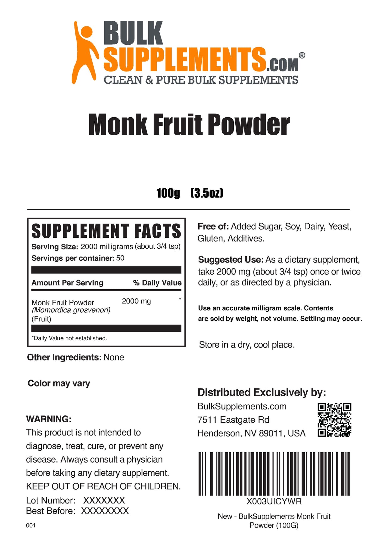 Monkey Powder Ingredients Monk Fruit Powder