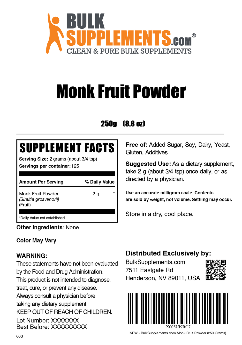 Monkey Powder Ingredients Monk Fruit Powder