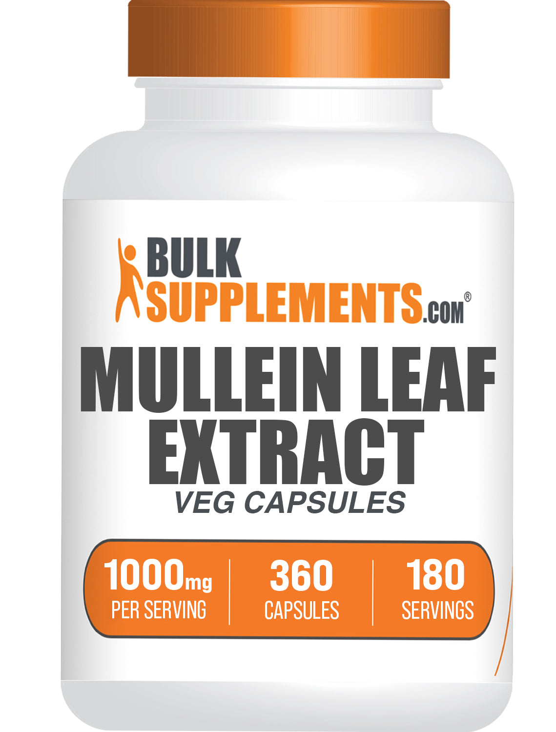 BulkSupplements.com Mullein Leaf Extract 360 capsules bottle image
