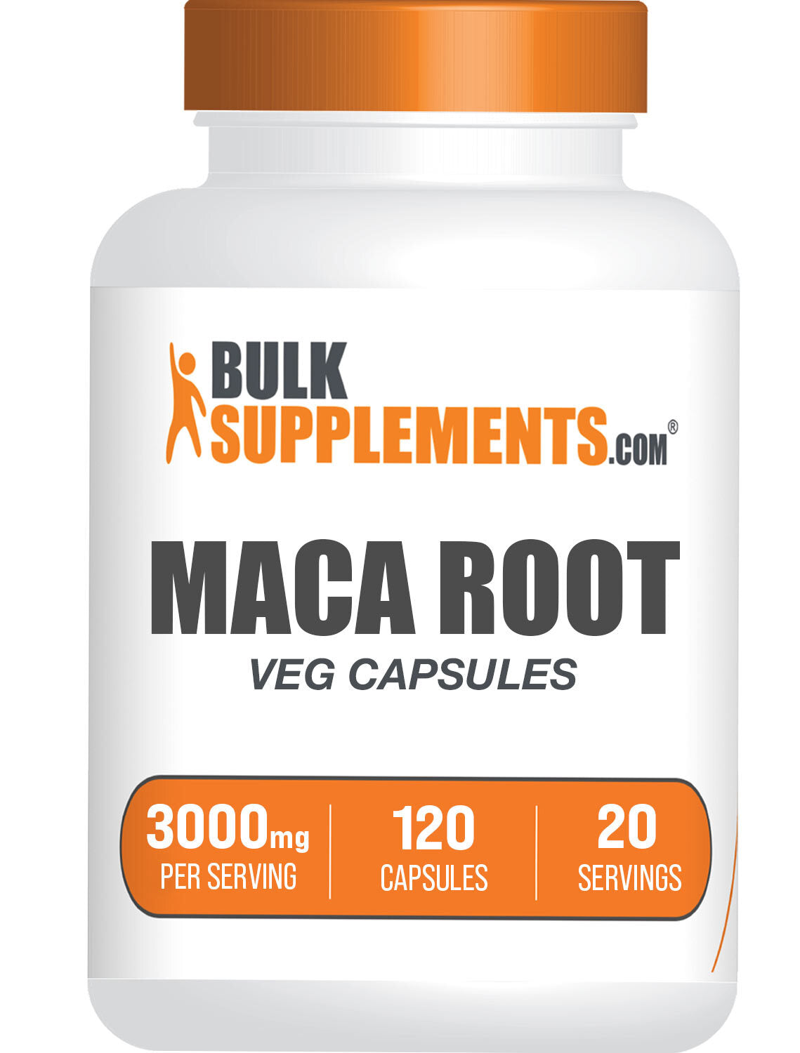 BulkSupplements Maca Root Vegetarian Capsules 3000mg 120 capsules bottle