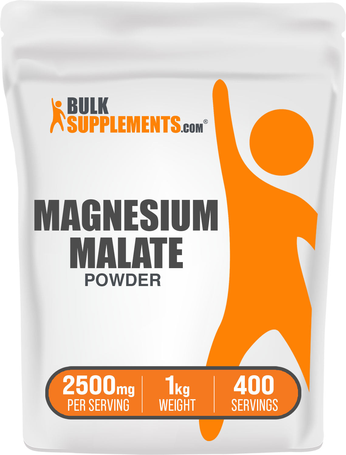 Magnesium Malate Powder, 1kg Bag, 2500mg per serving and 400 servings