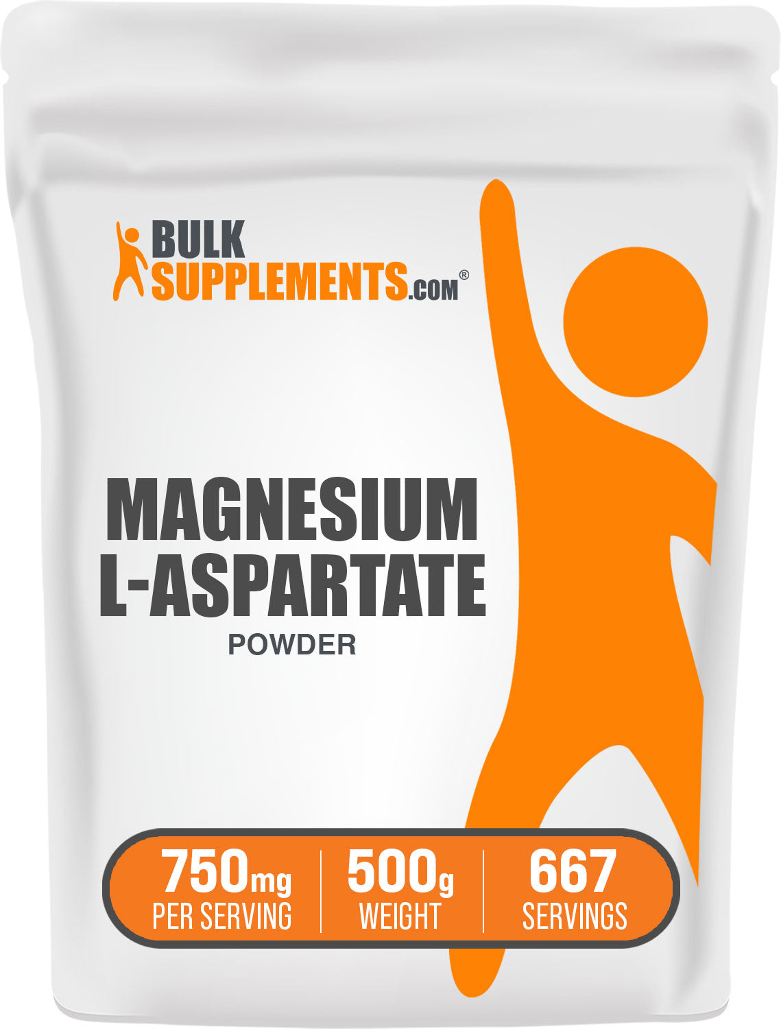 BulkSupplements.com Magnesium L-Aspartate Powder 500g Bag