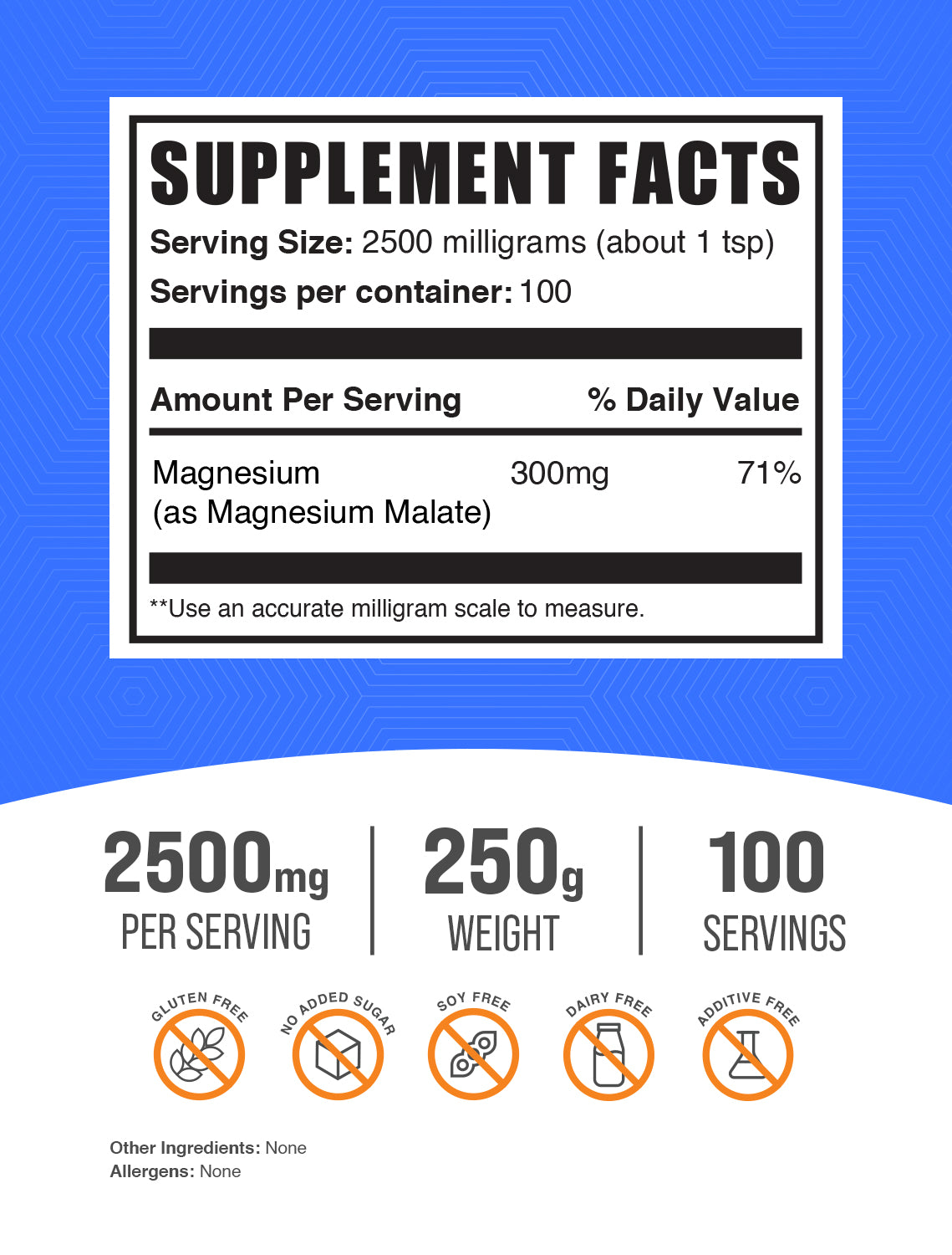 Supplement Facts Magnesium Malate powder