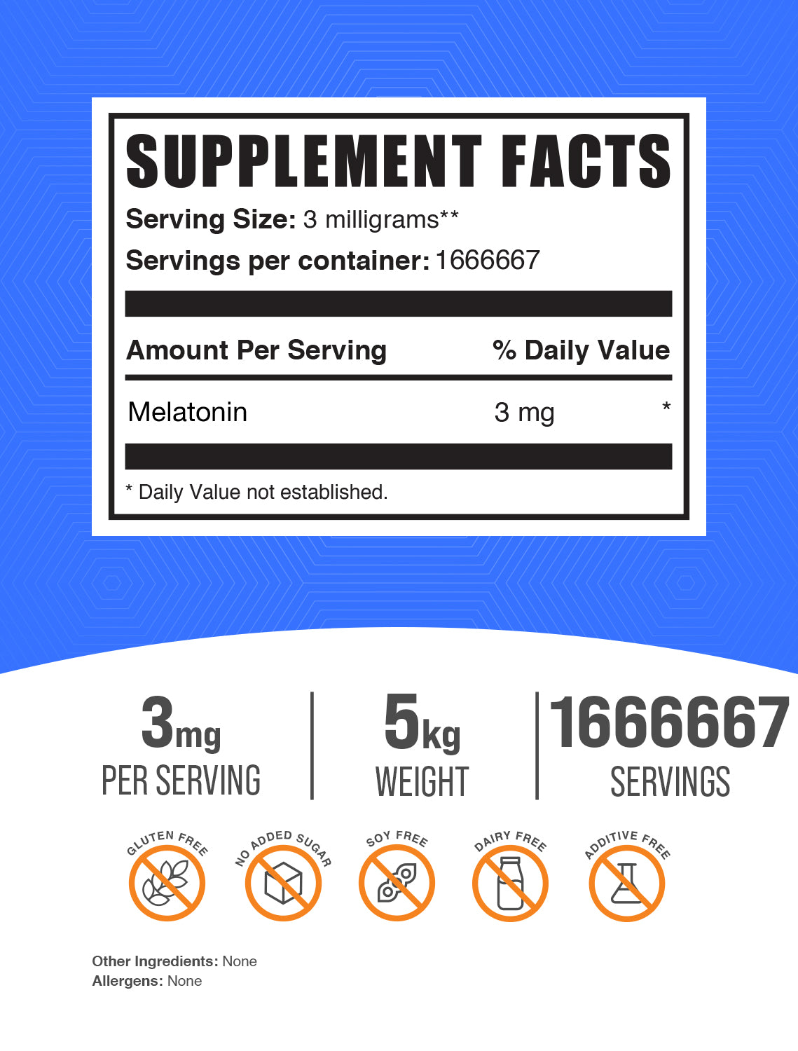 Melatonin Powder 5kg Label