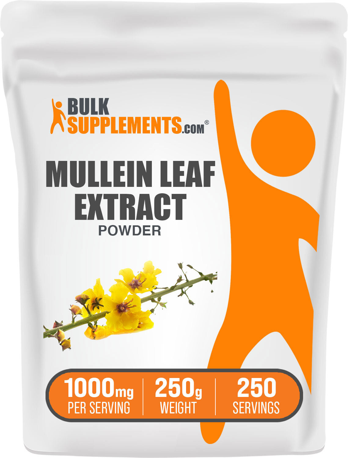 BulkSupplements.com Mullein Leaf Extract Powder 250g bag