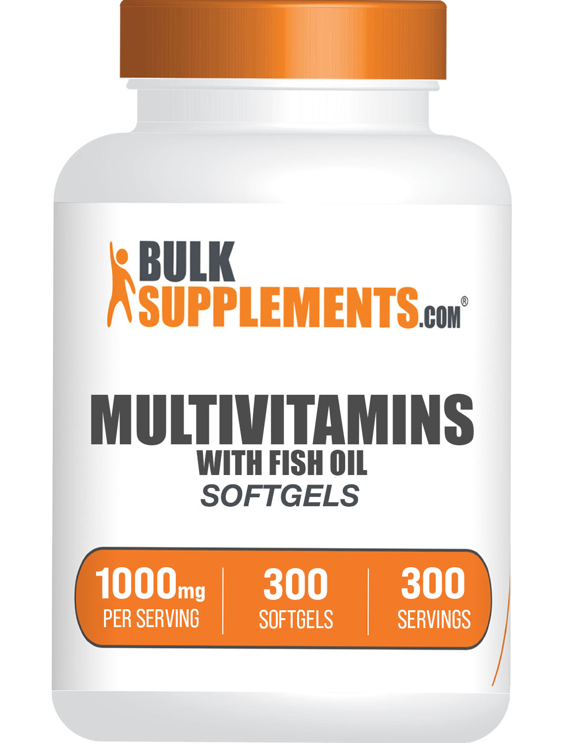 BulkSupplements.com Multivitamins with Fish Oil 300 ct Softgels bottle