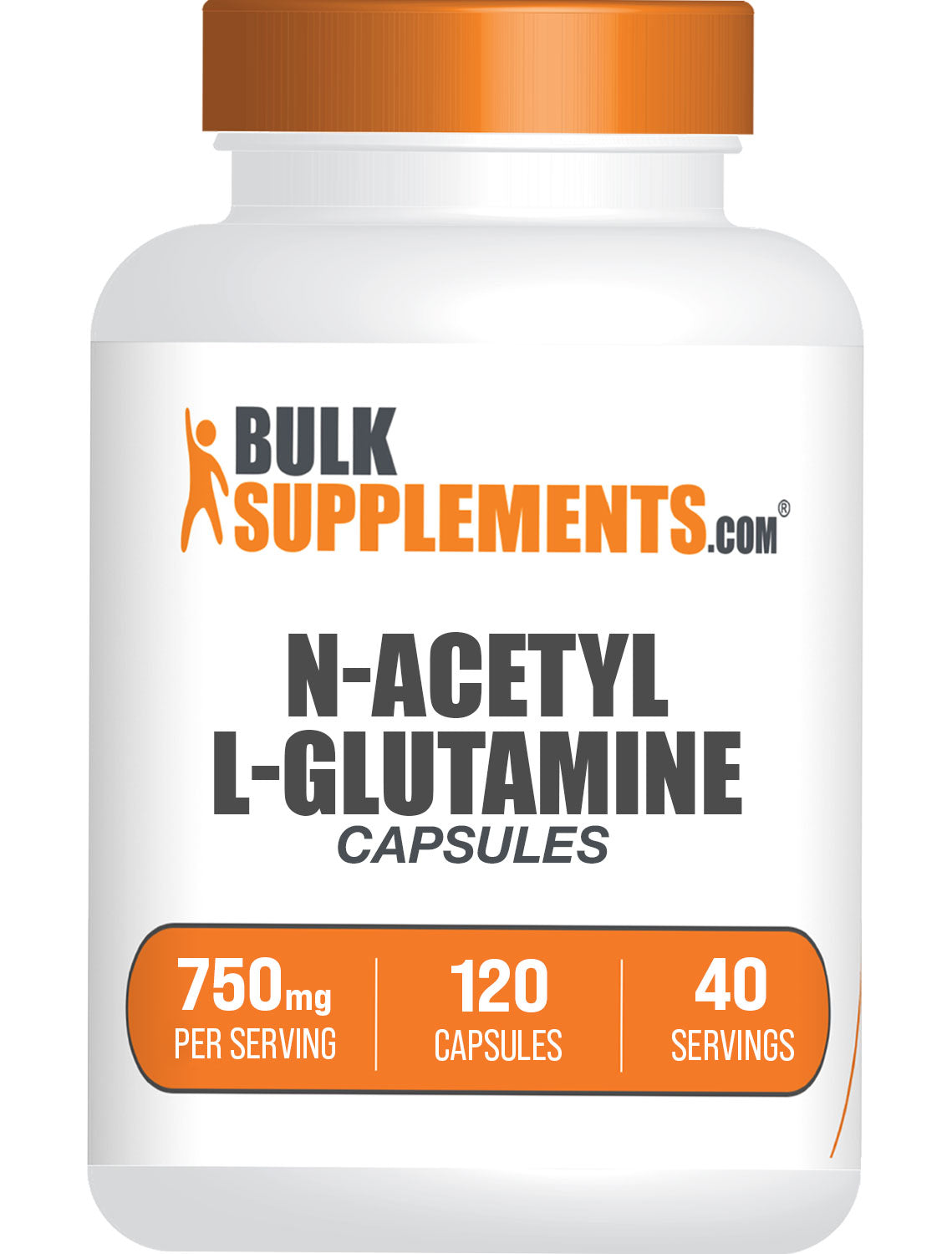 BulkSupplements.com N-Acetyl L-Glutamine 120 ct Capsules Bottle