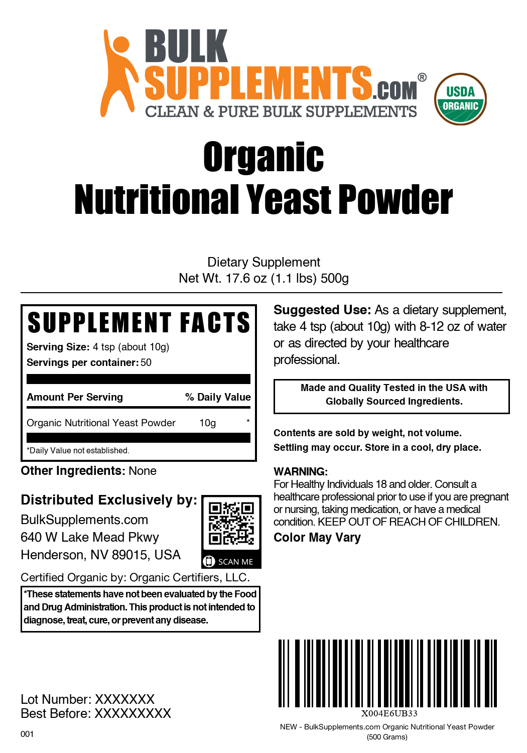 Organic Nutritional Yeast Powder