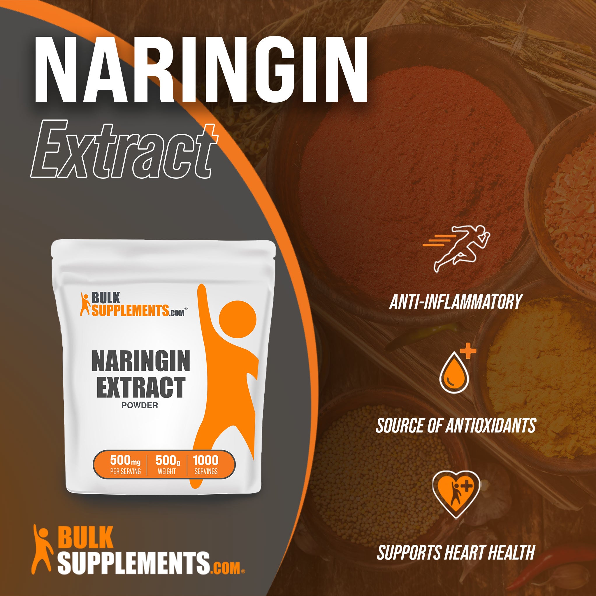 Benefits of Naringin Extract: anti-inflammatory, source of antioxidants, supports heart health
