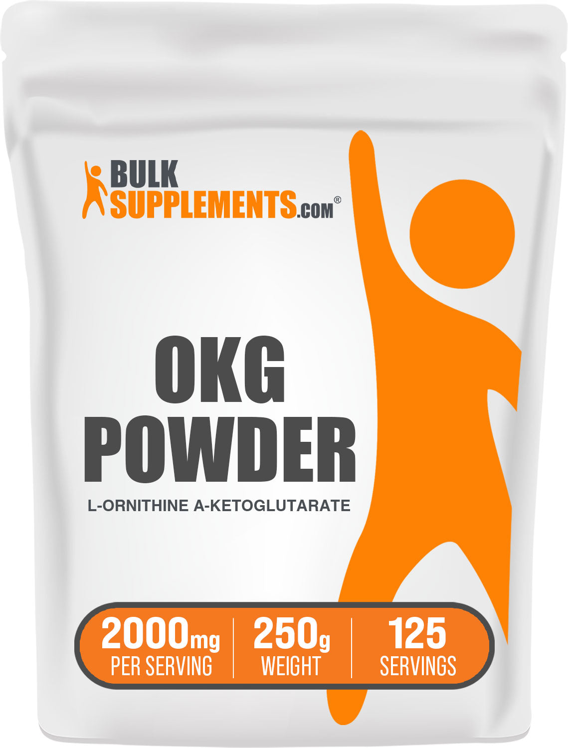 BulkSupplements.com OKG Powder L-Ornithine alpha-ketoglutarate 250g Bag