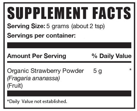 Supplement Facts organic strawberry powder