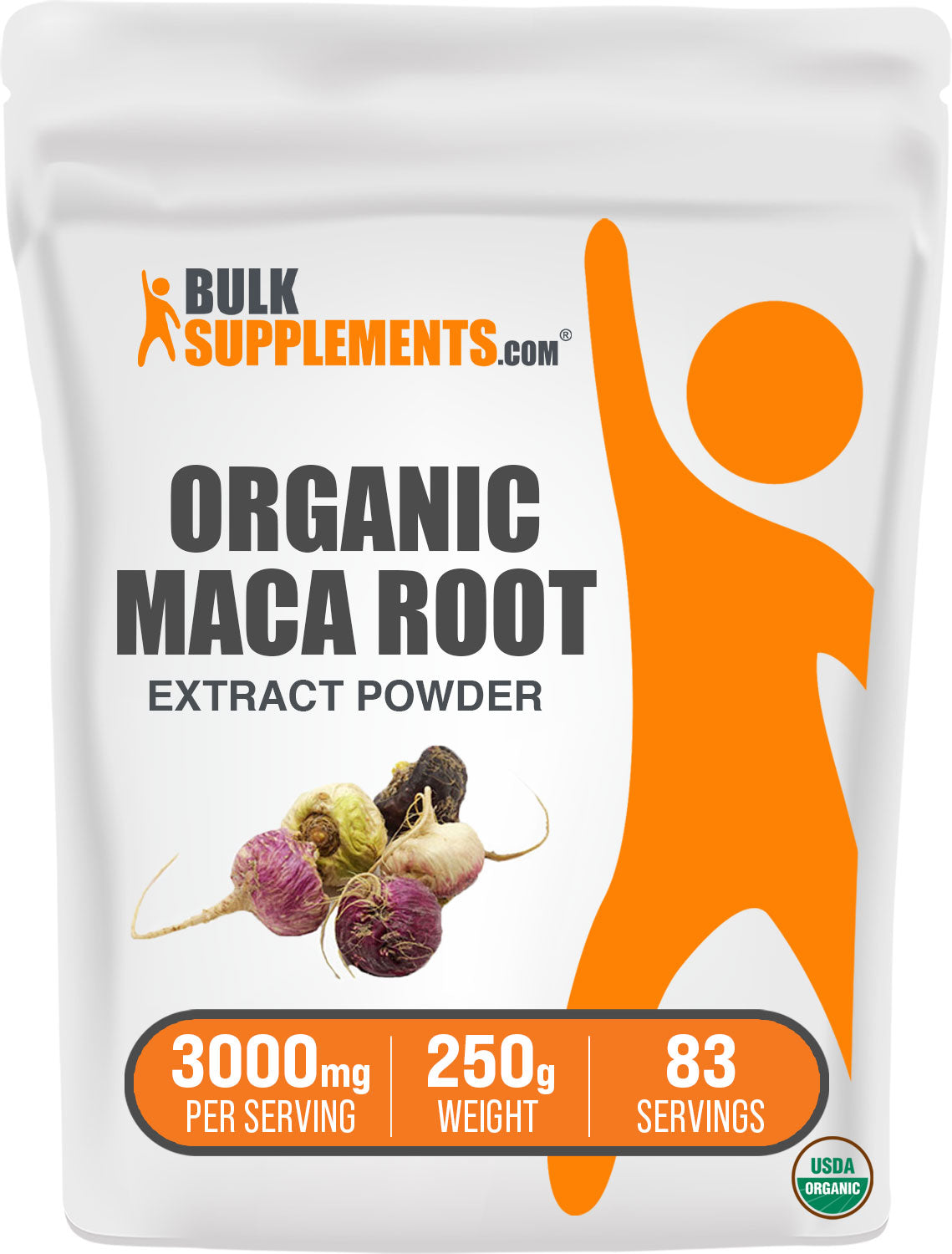 BulkSupplements.com Organic Maca Root Extract 250g Bag