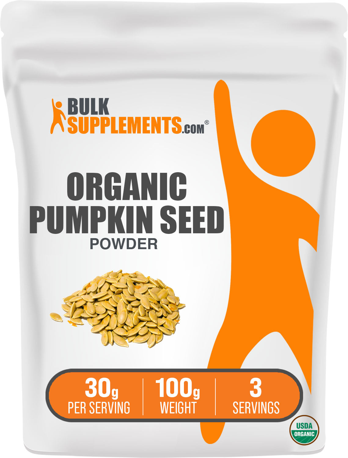 BulkSupplements Organic Pumpkin Seed Powder 100g Bag