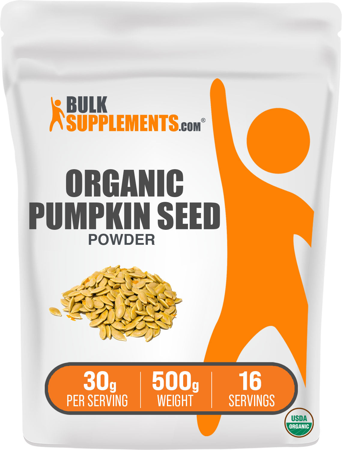 BulkSupplements.com Organic Pumpkin Seed Powder 500g Bag