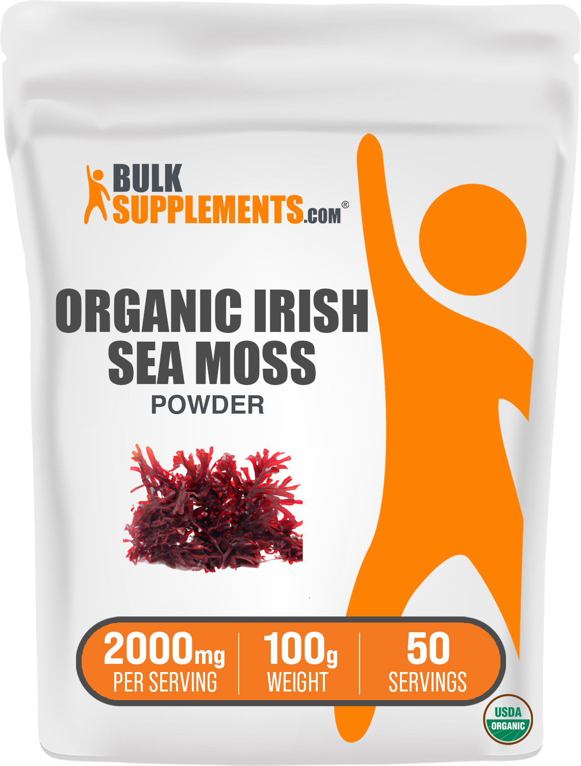 BulkSupplements Organic Irish Sea Moss Powder 100g Bag