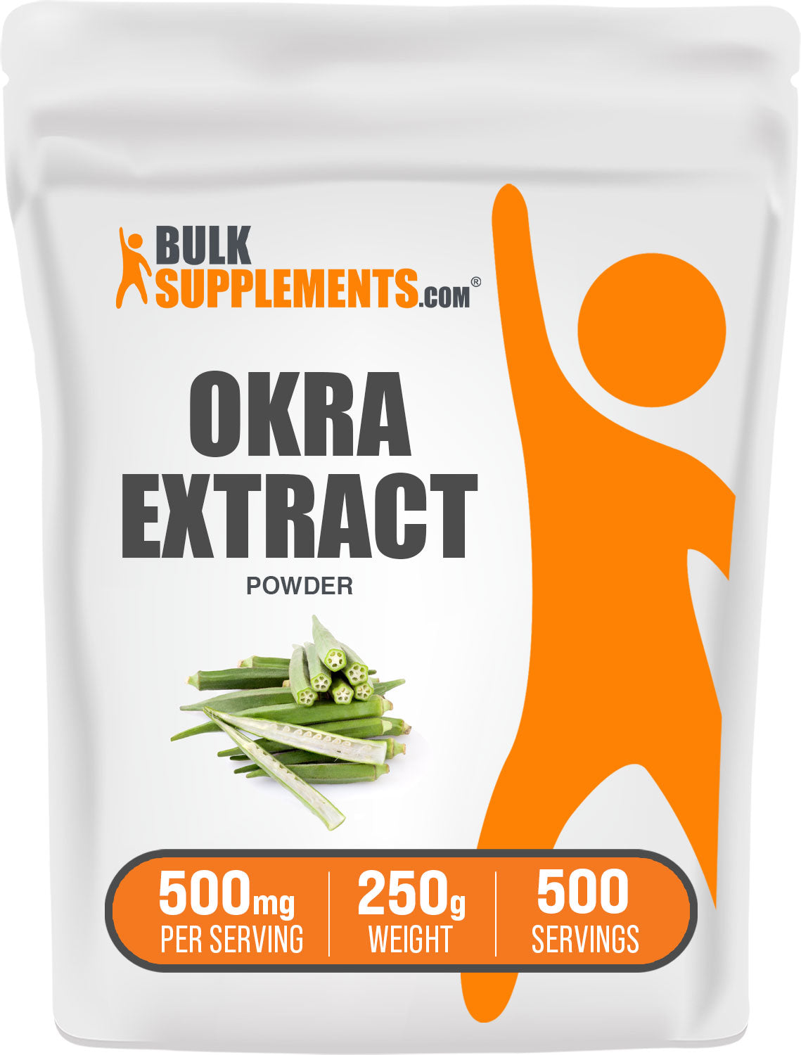 BulkSupplements.com Okra Extract Powder 250g Bag