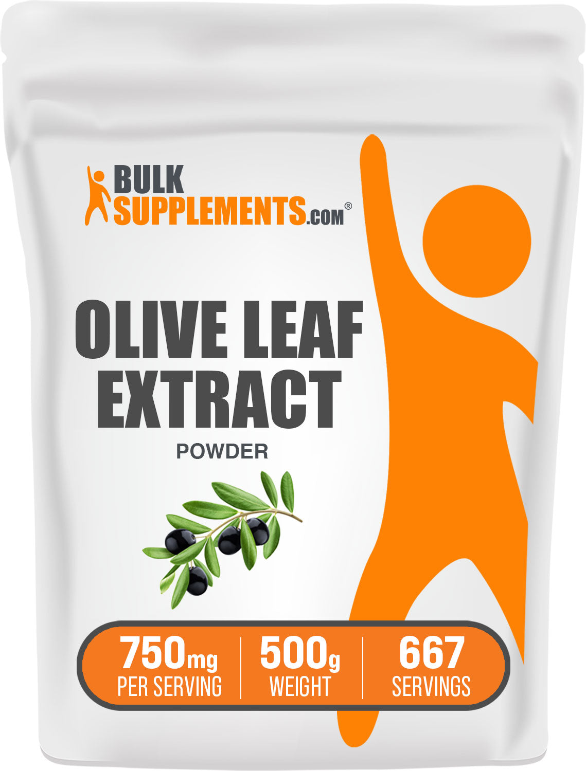 BulkSupplements.com Olive Leaf Extract Powder 500g Bag