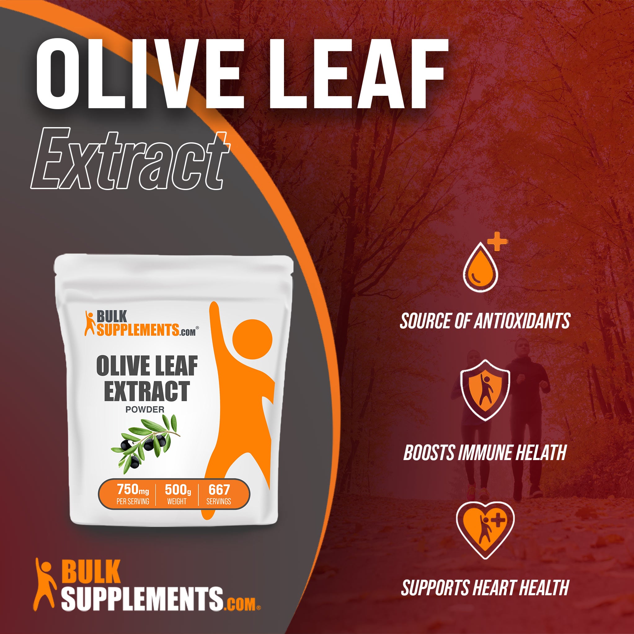Benefits of Olive Leaf Extract: source of antioxidants, boosts immune health, supports heart health