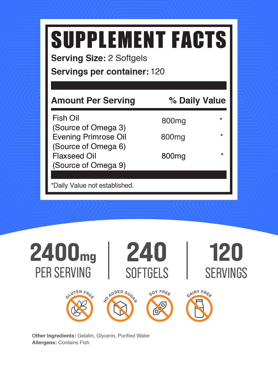 Omega 3-6-9 240 softgels label