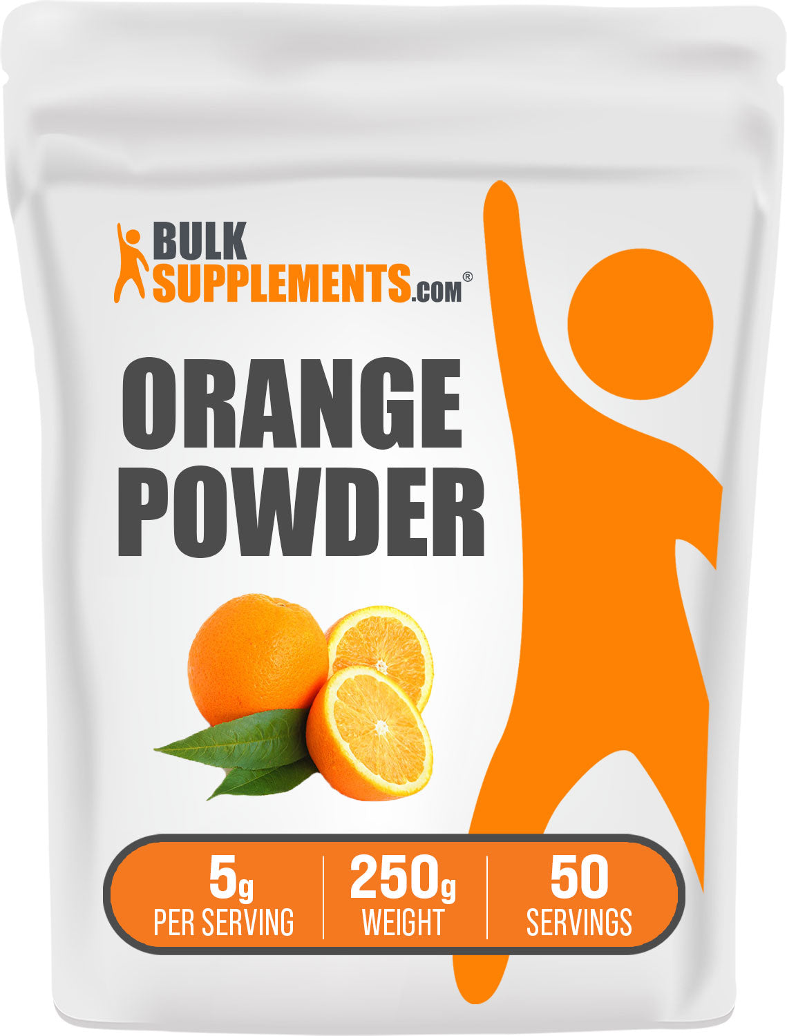 BulkSupplements.com Orange Powder 250g Bag