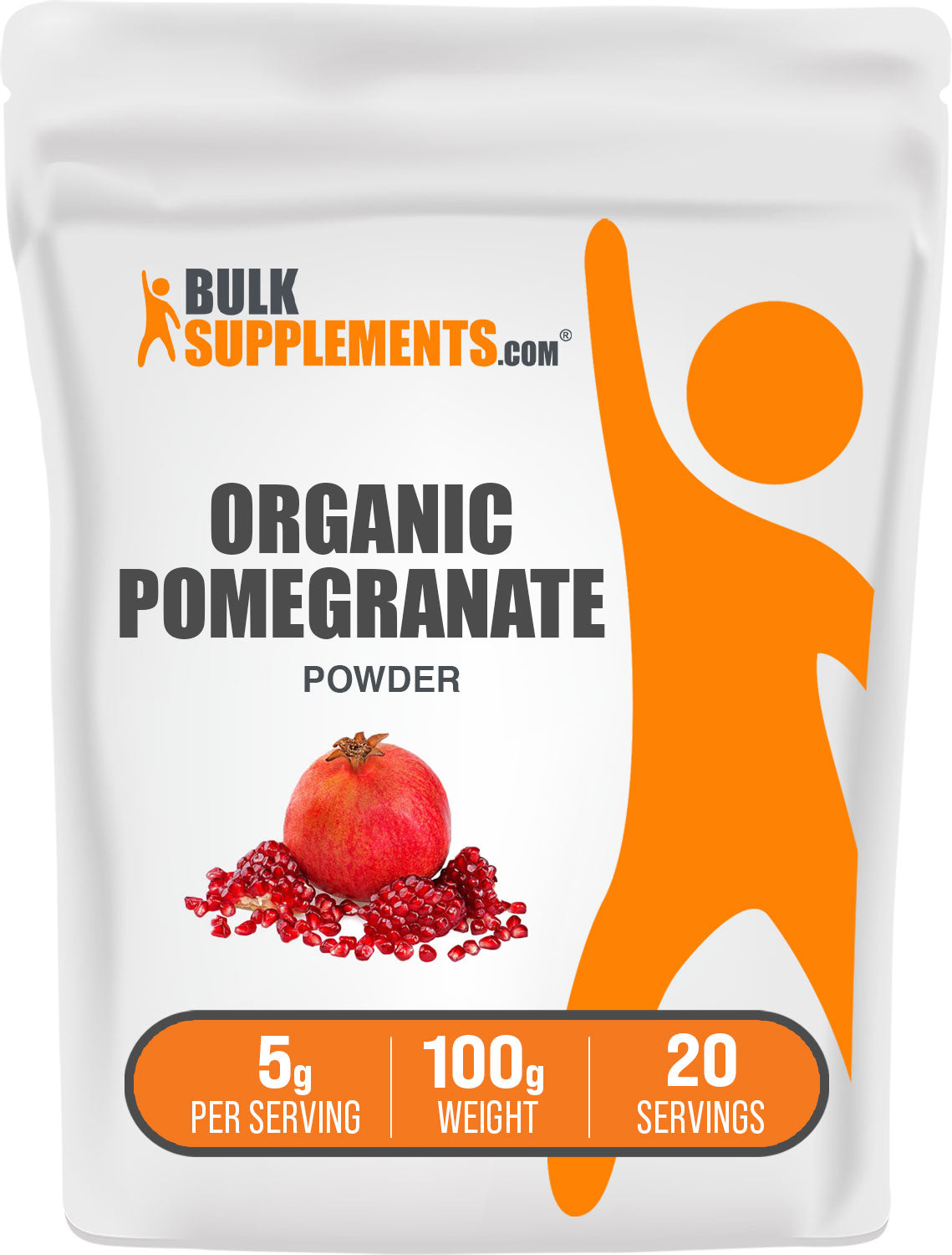 BulkSupplements.com Organic Pomegranate Powder 100G Bag
