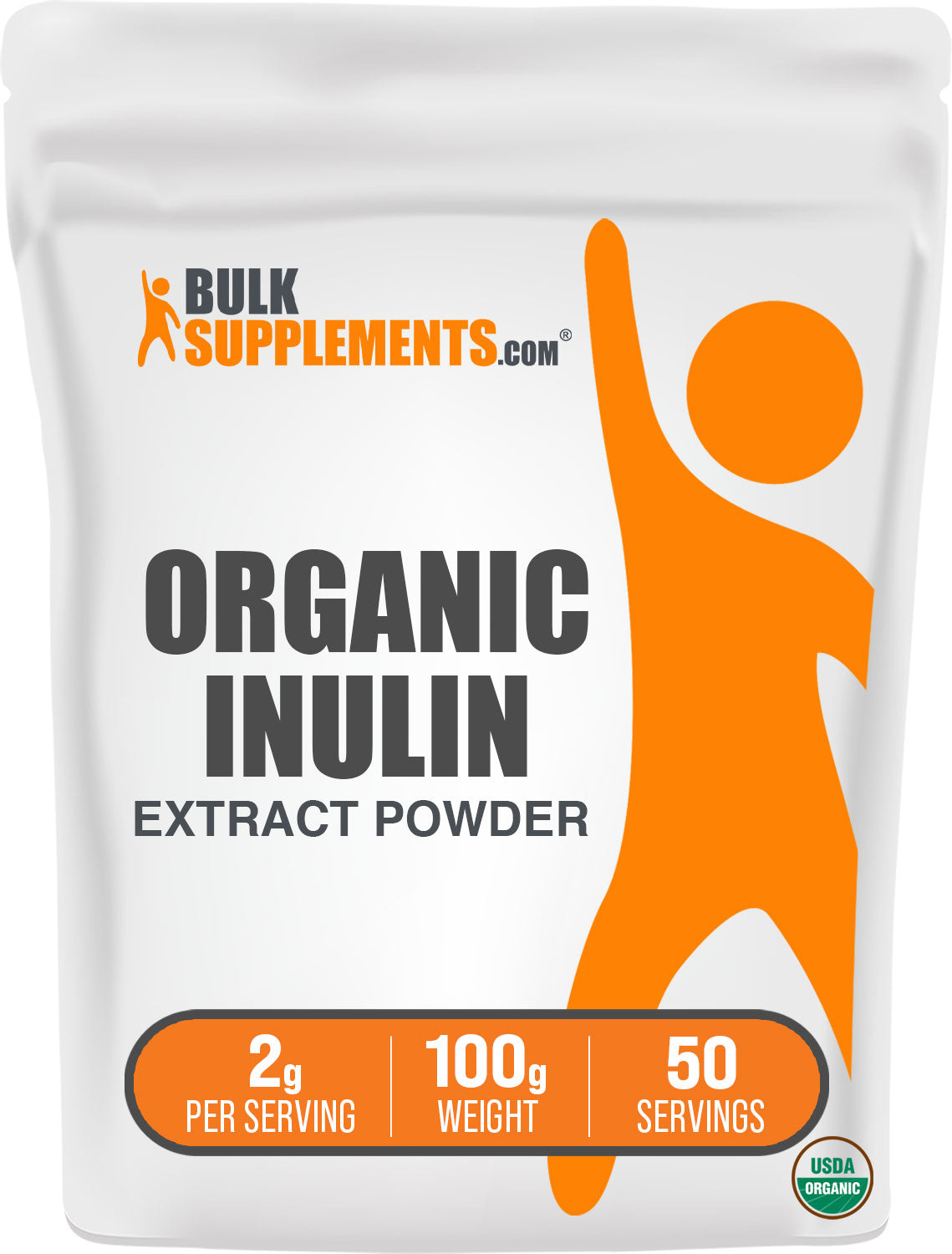 BulkSupplements Organic Inulin Extract Powder 100g bag
