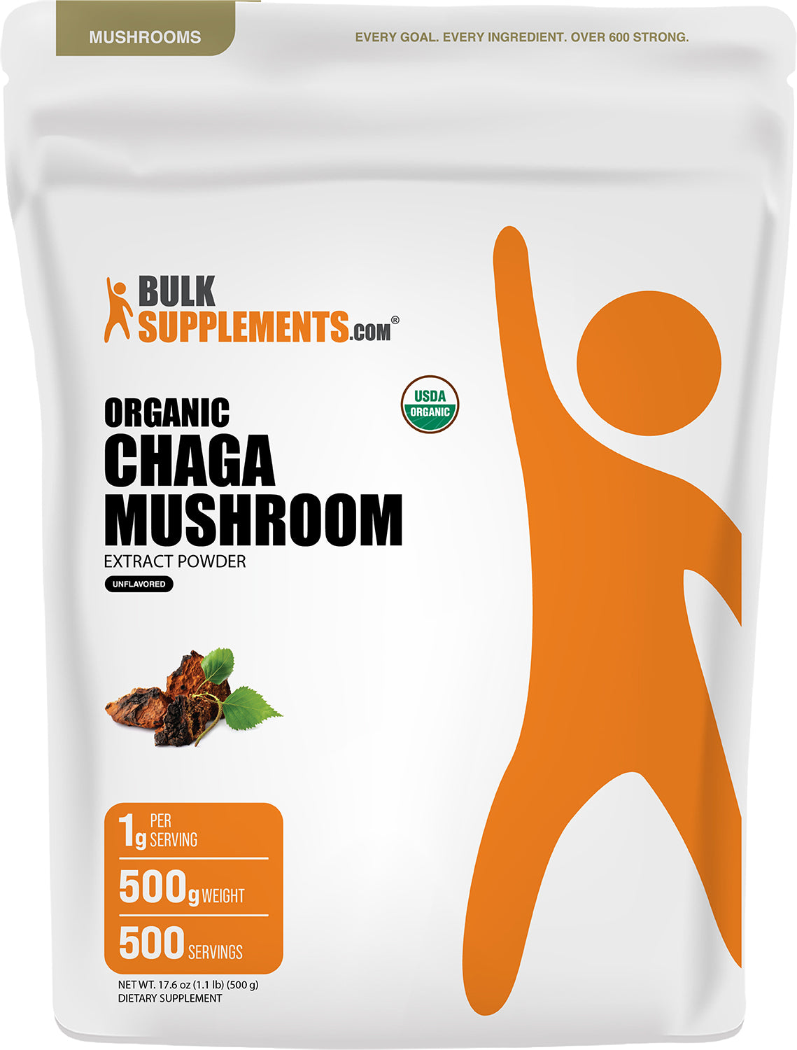 Organic Chaga Mushroom Extract Powder 500g Main Image 