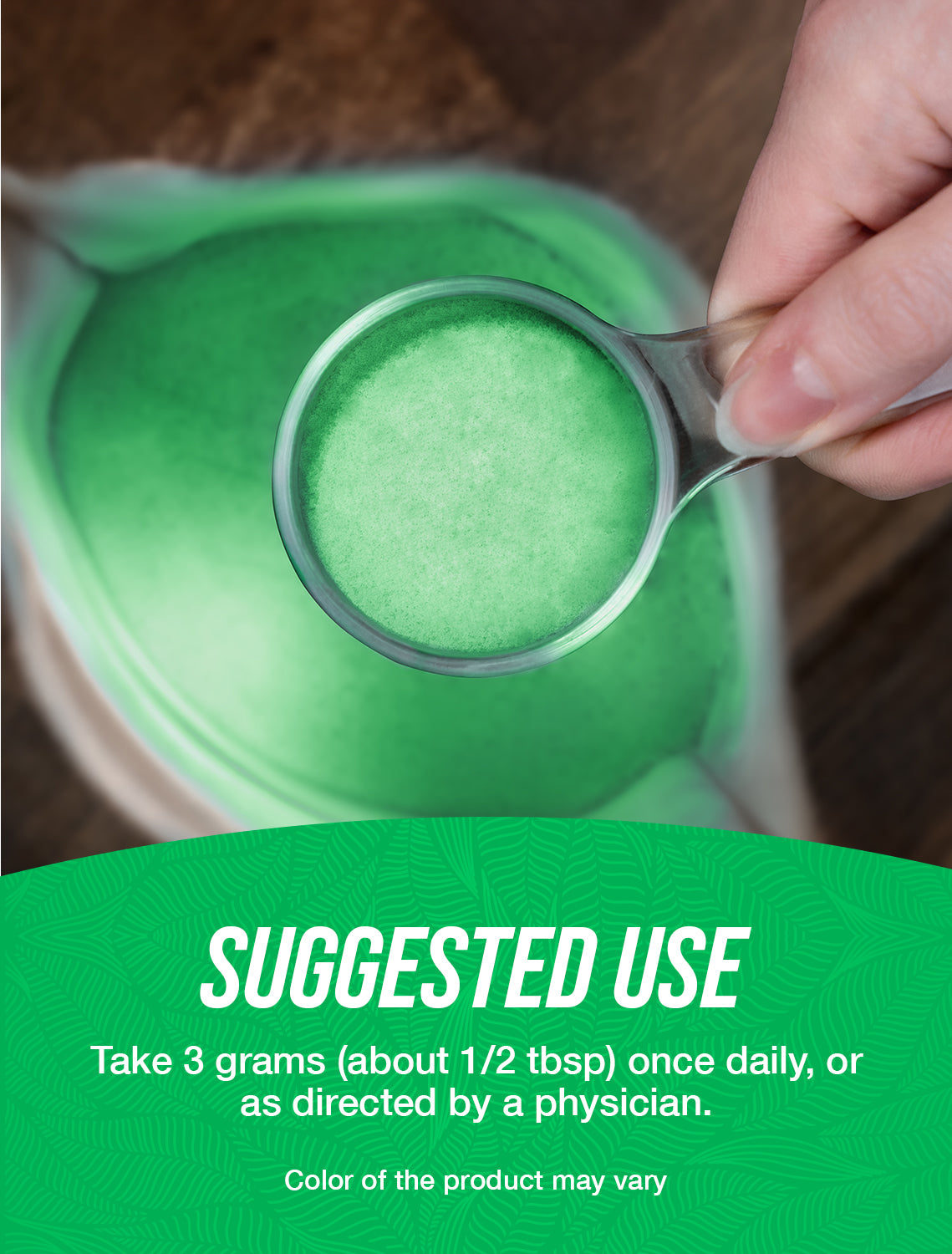 Organic kale powder suggested use image