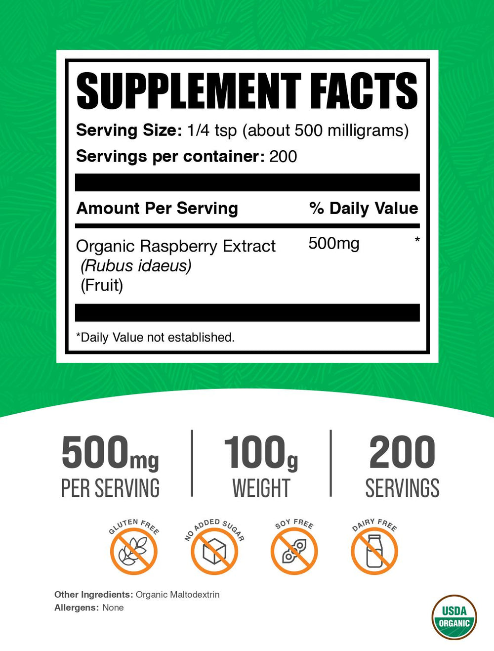 Organic Raspberry Extract Powder