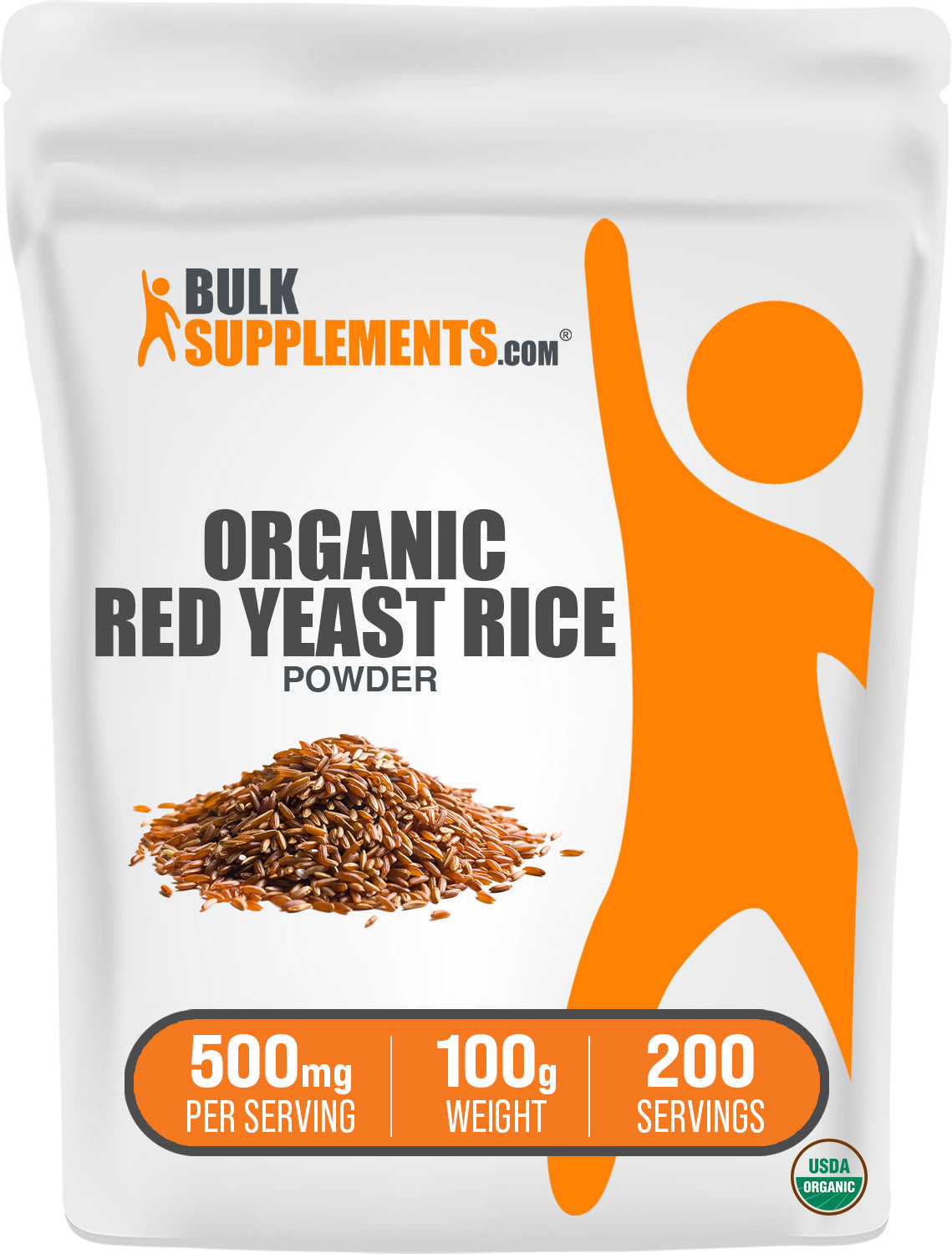 BulkSupplements.com Organic Red Yeast Rice Powder 100g Bag