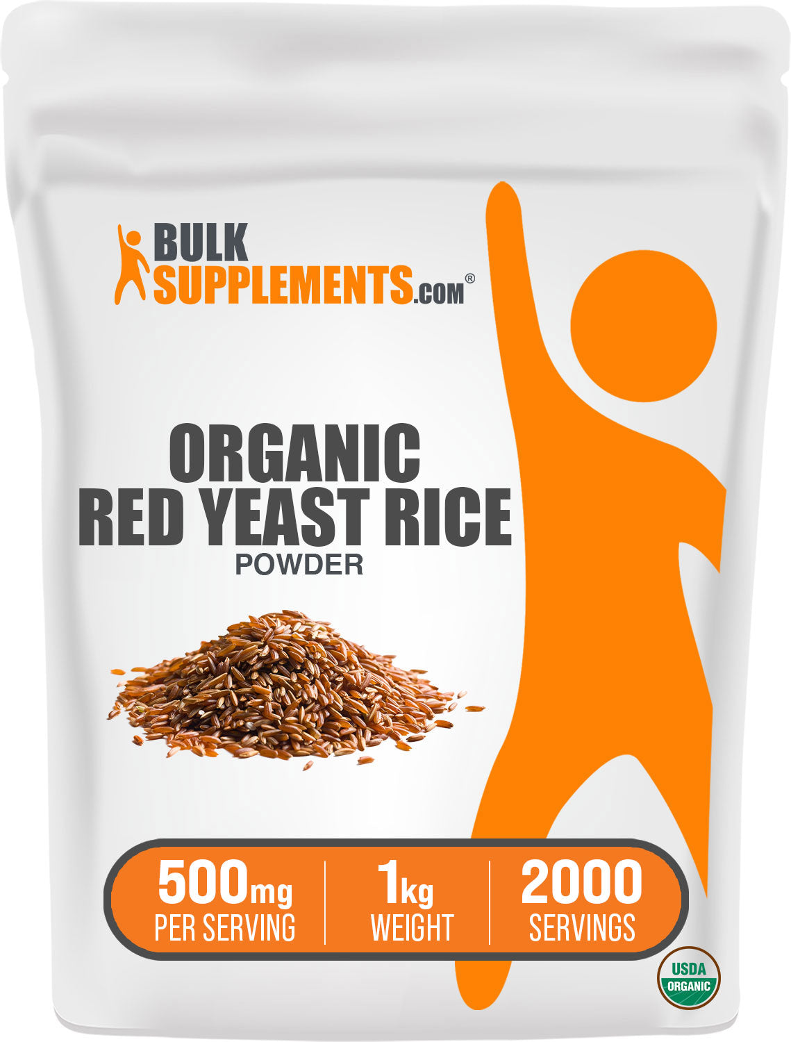 BulkSupplements.com Organic Red Yeast Rice Powder 1kg Bag
